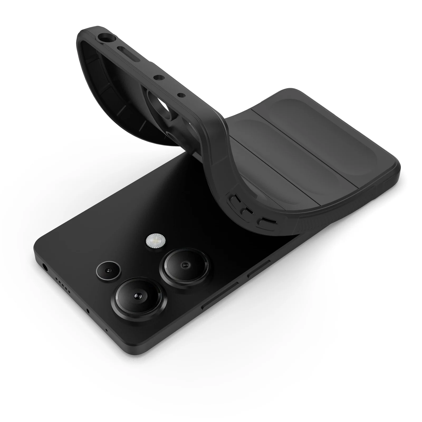 DL3 Mobilak Soft Silicone Protective Case for Xiaomi Redmi Note 13 Pro 4G / Poco M6 Pro 4G with Camera Protection and Shockproof Design - Black