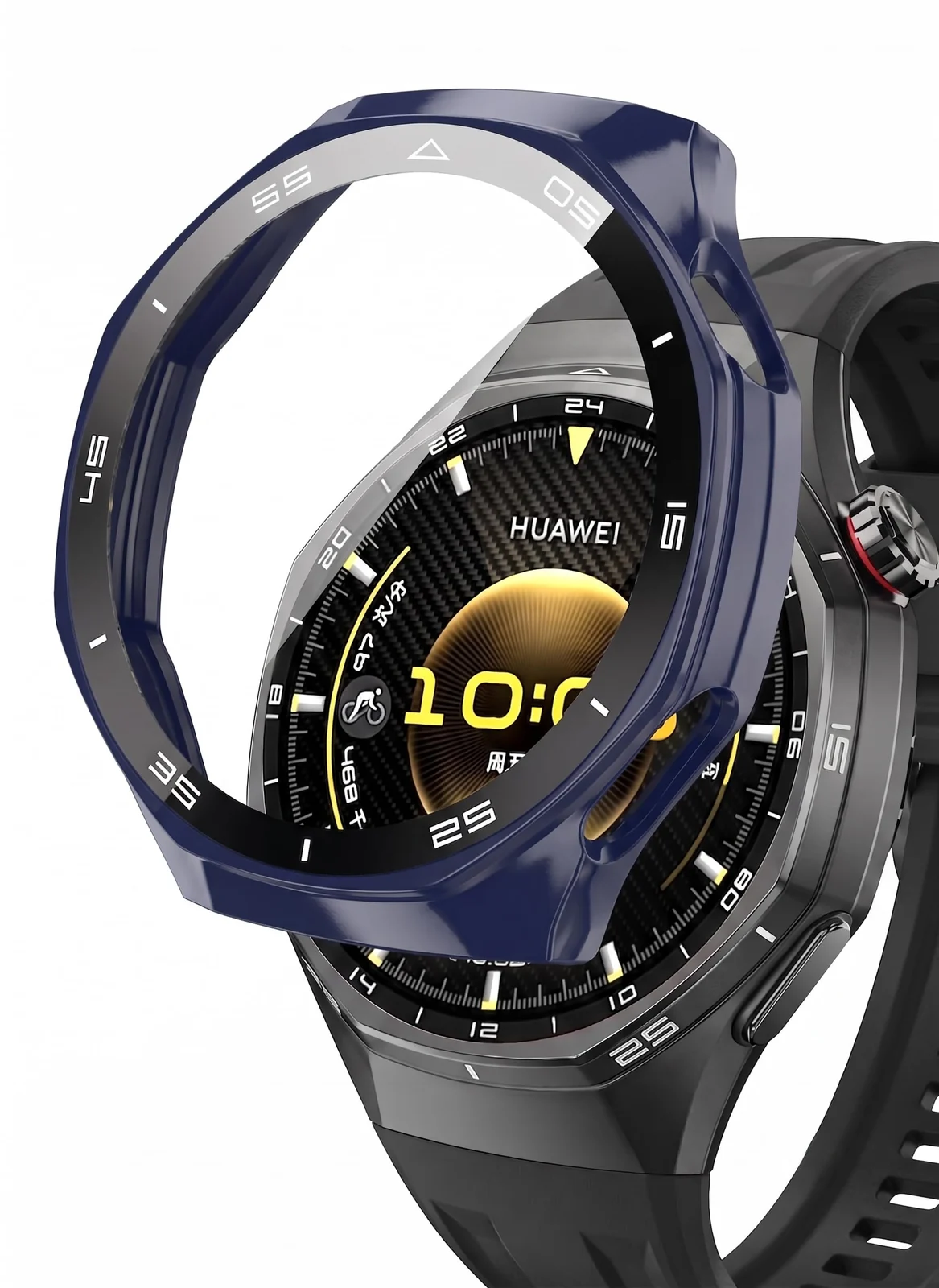 DL3 Mobilak Protective Case for Huawei Watch GT 6 Pro 46mm, Hard PC Bumper Cover with Built-in Tempered Glass Screen Protector Shell Cover Full Coverage with Scale for GT6 Pro 46 mm - Blue