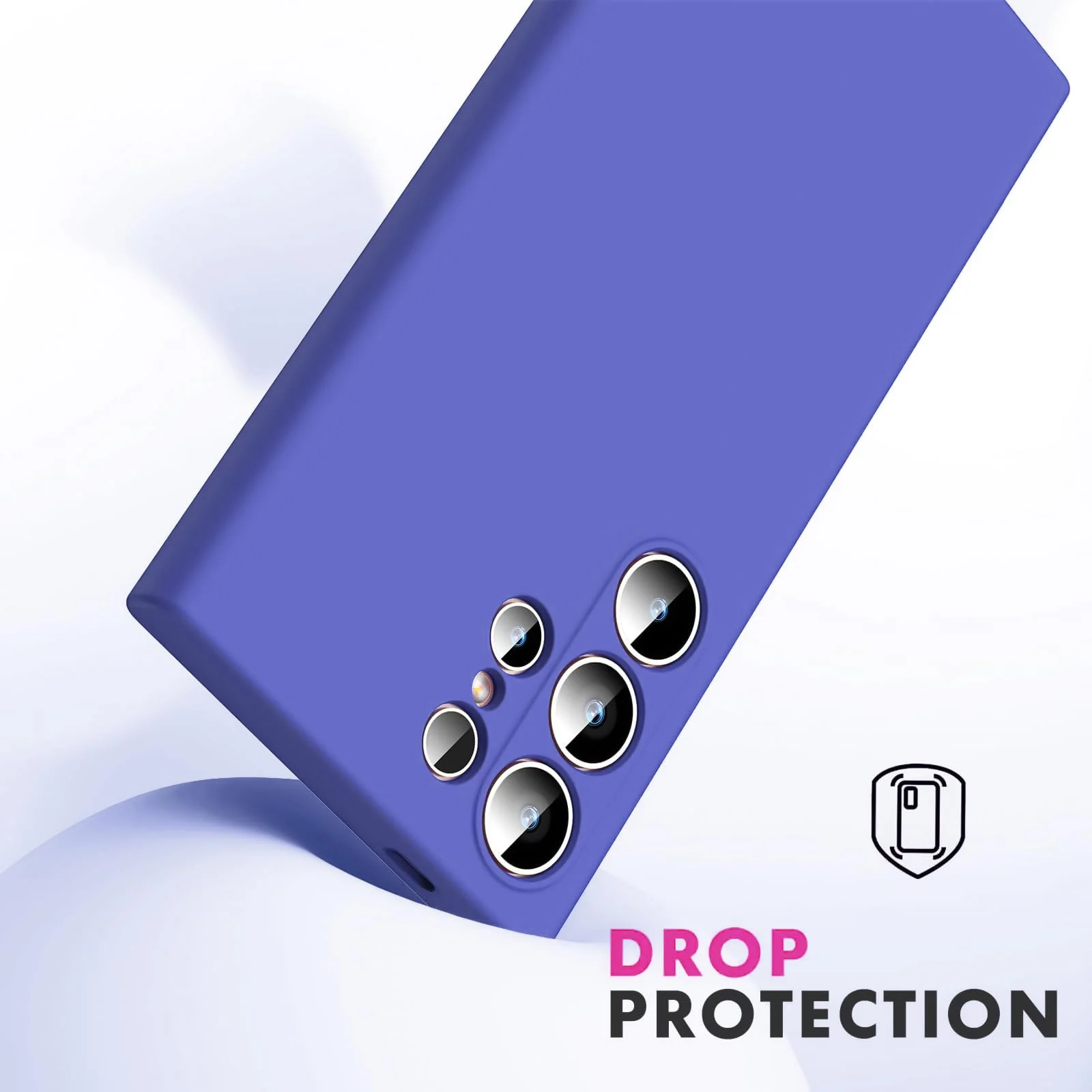 DL3 Mobilak Liquid Silicone Protective Case with Soft Microfiber Lining with Full Camera Protection for Samsung Galaxy S23 Ultra - Light Blue