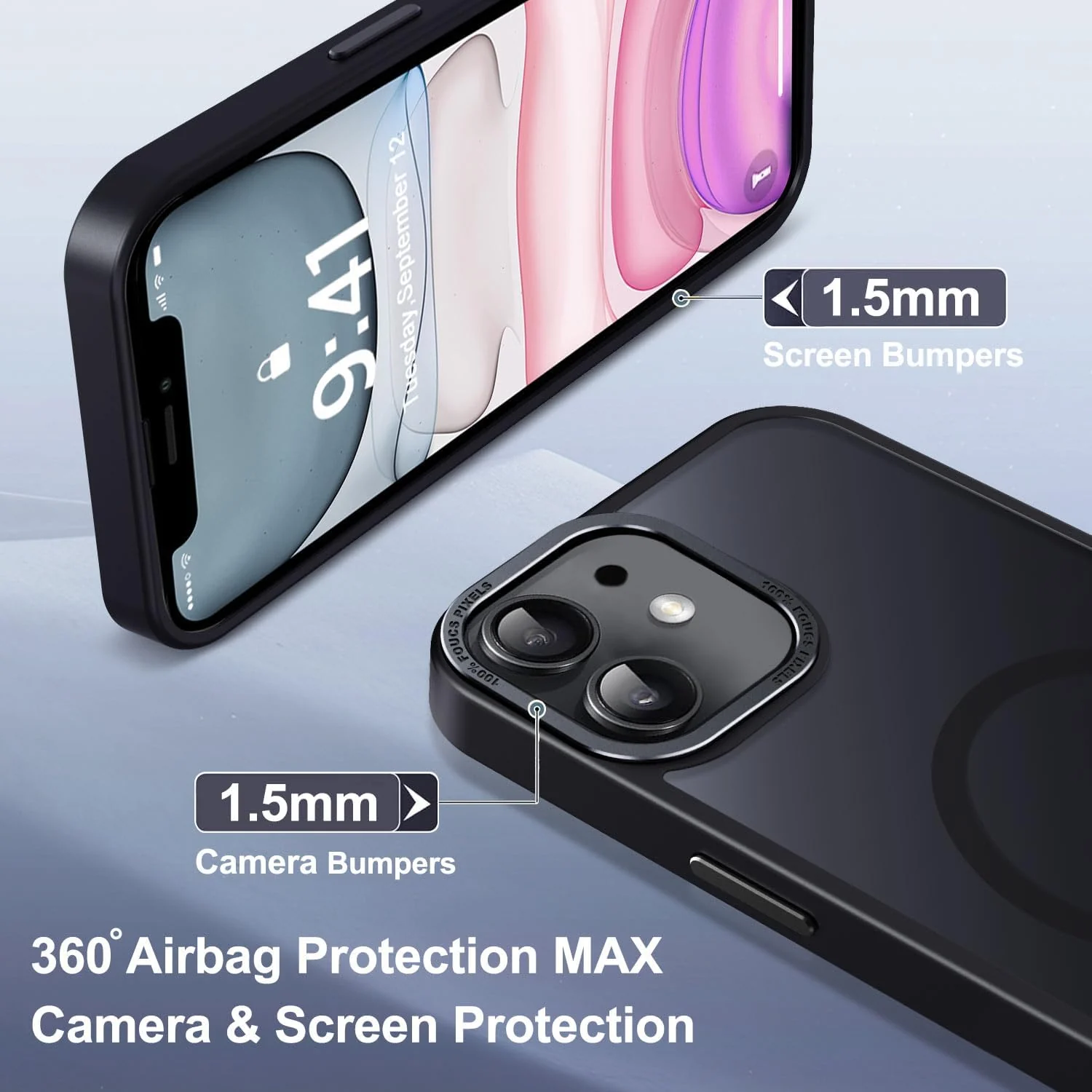 DL3 Mobilak Case for iPhone 11 (6.1 inch) Case Magnetic Translucent Matte Phone Cases [Compatible with MagSafe] Thin Slim Fit Shockproof Hard Protective Cover for Men Girls - Black