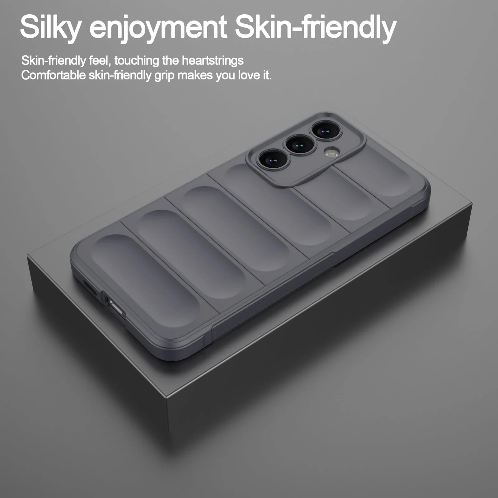 DL3 Mobilak Silicone Case for Samsung Galaxy A55 Heavy Duty Protective [Slim Fit] Shockproof Soft Flexible Protective Design Shock-Absorption TPU Cover With Camera Protection - Dark Gray