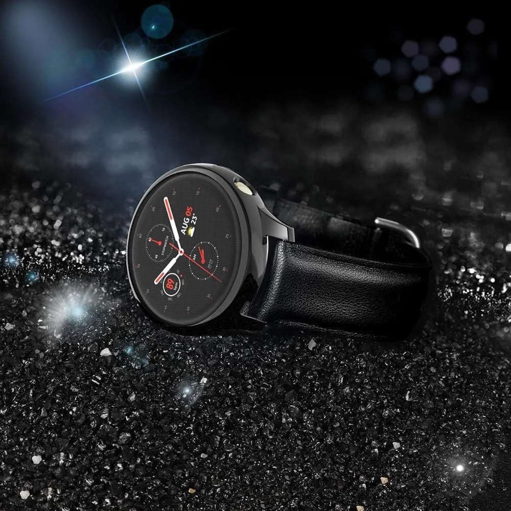 DL3 Mobilak Case Compatible with Samsung Galaxy Watch Active 2 44mm Case All-Around Screen Protector Watch Soft TPU Shockproof Cover Slim Guard Thin Bumper Shell Protector - Black