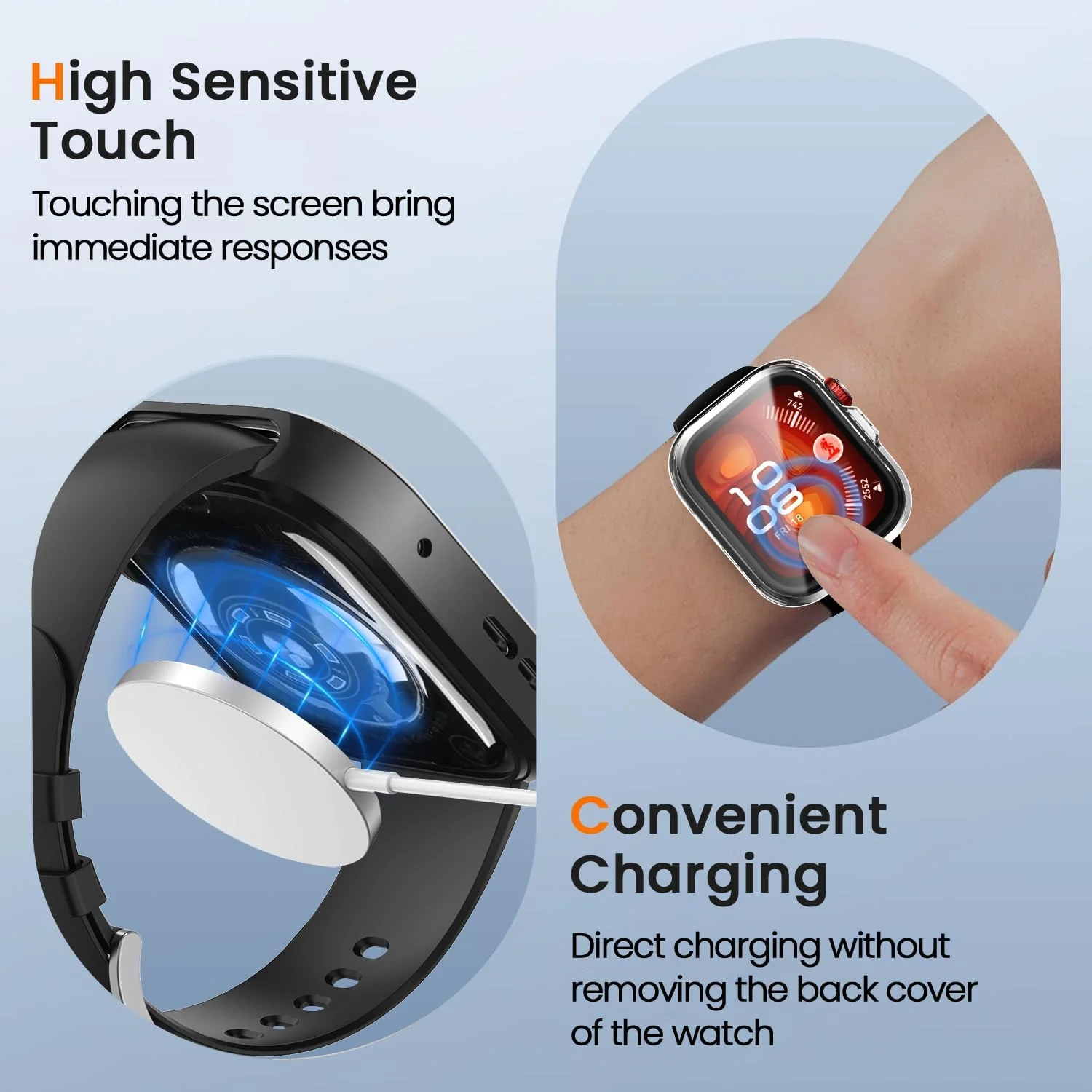 DL3 Mobilak Case Compatible with Huawei Watch Fit 4 Pro 2025 Case All-Around with Built-in Screen Protector Watch Soft TPU Shockproof Cover Slim Guard Thin Bumper Shell Protector - Clear