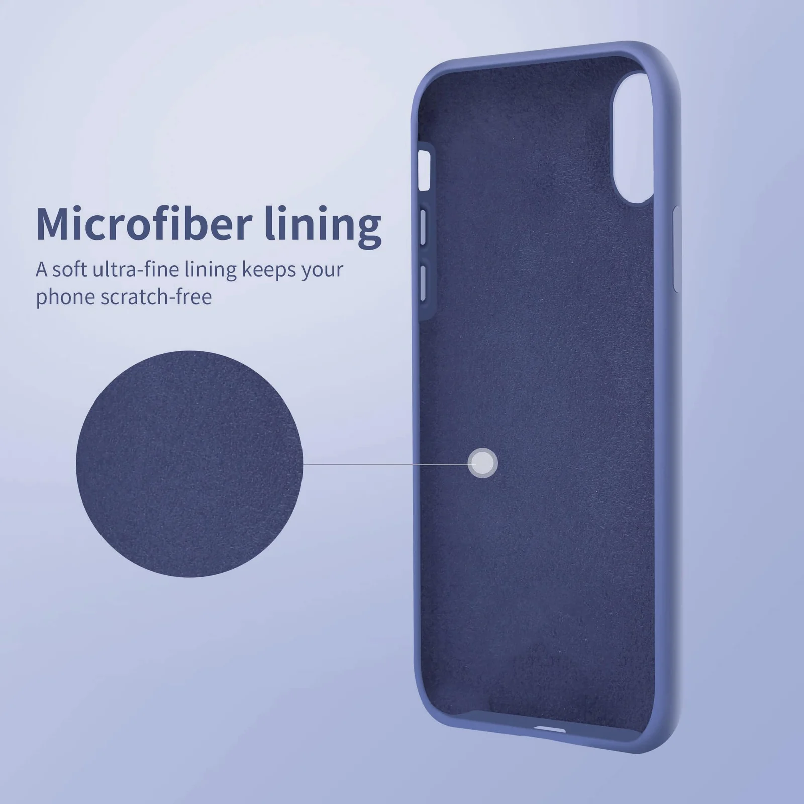 DL3 Mobilak Liquid Silicone Case for iPhone X / iPhone XS, Shock-absorbing protection, Scratch-resistant surface, Soft microfiber lining - Lavender Green