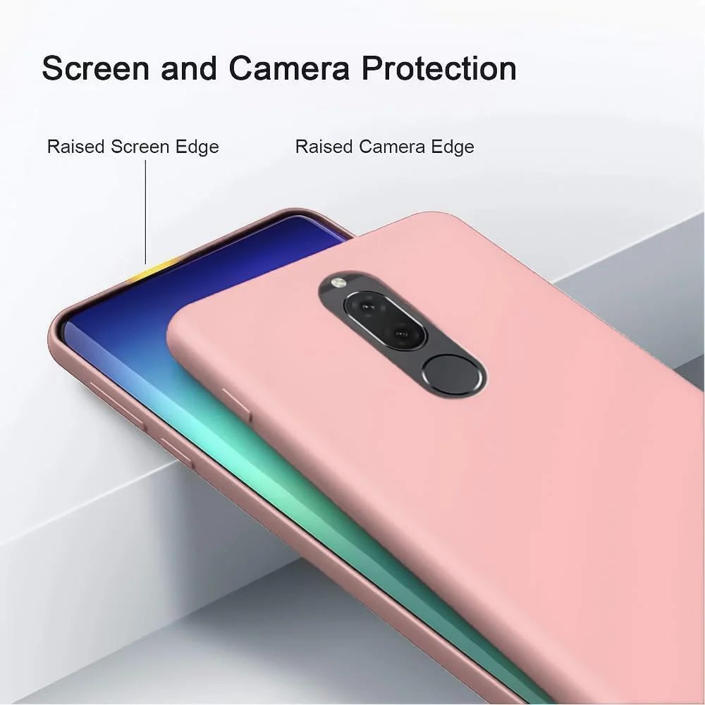 DL3 Mobilak Silicone Protective Case for Huawei Mate 10 Lite, Shock-absorbing protection, Scratch-resistant surface, Soft microfiber lining - Pink Sand