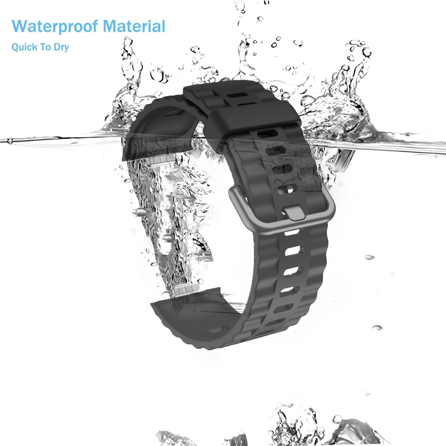 DL3 Mobilak Wavy Texture Sports Wristbands for Huawei Watch Fit 4/Fit 4 Pro/Fit 3 Strap, Breathable Silicone Wristband Strap Watch Strap Bracelet for Huawei Watch Fit 4 Pro/Fit4/3 - Black