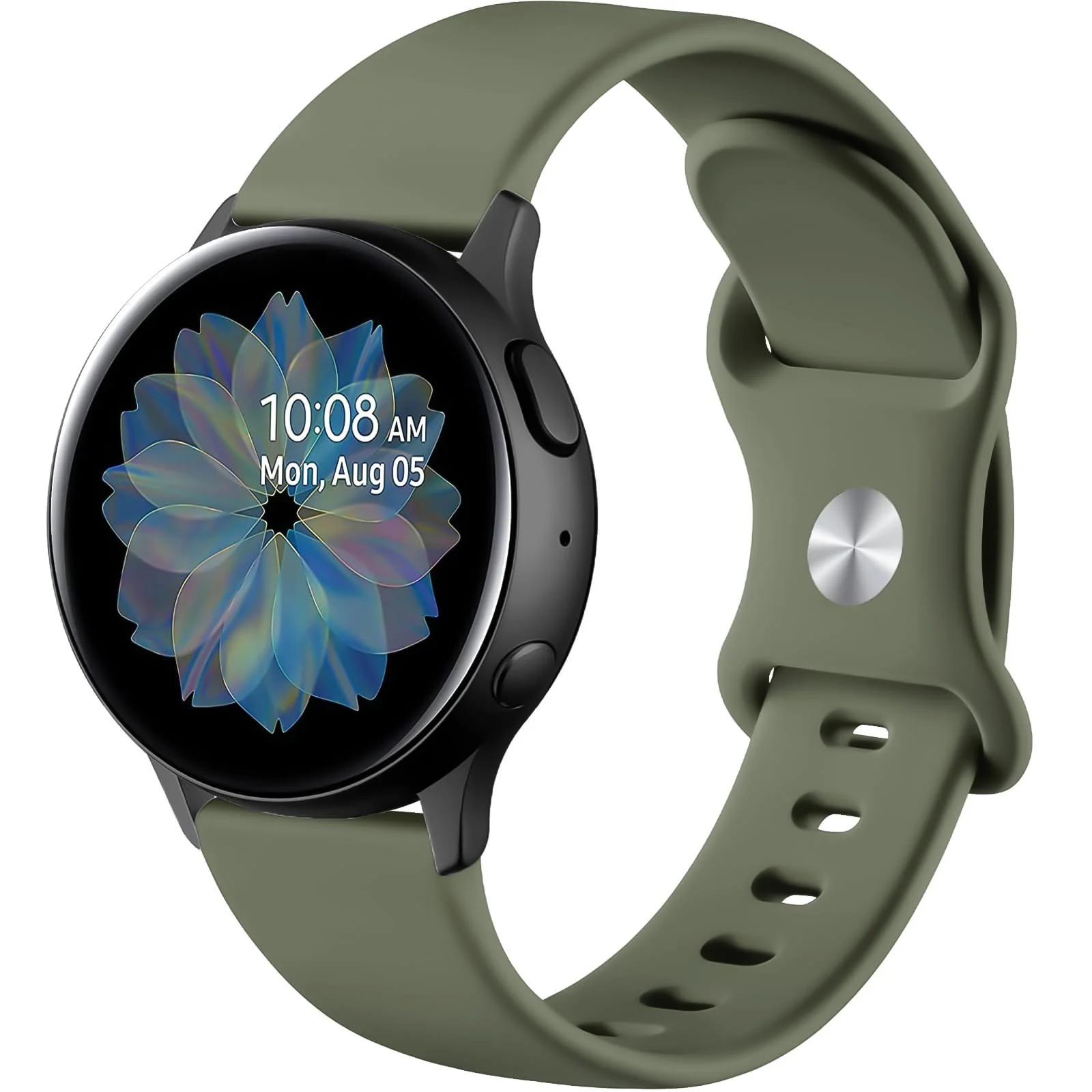 DL3 Mobilak Strap Silicone 20MM For Samsung Galaxy Watch 7/6/5/4 40mm 44mm/Watch 5 Pro 45mm/S2 classic/active 2 40mm 44mm/Amazfi GTS 2/2e/GTS 3/3 Pro/GTS 4/GTS 2 Mini/3 Mini/4 Mini/Bip 3/Bip 3 Pro - A.Olive Green