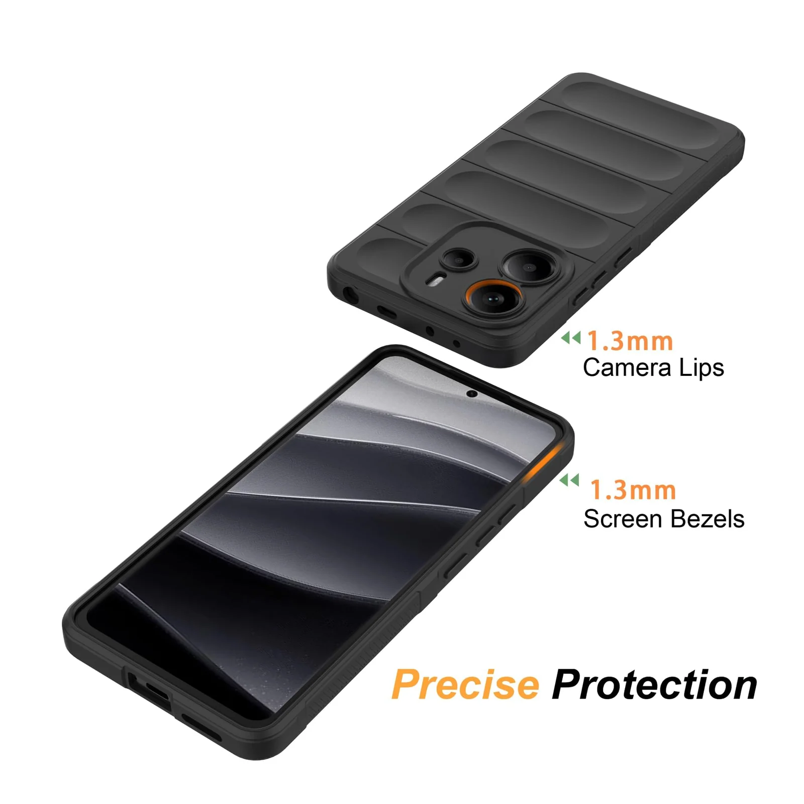 DL3 Mobilak Flexible Silicone and TPU Protective Case with Camera Protection for Xiaomi Redmi Note 14 4G - Gray