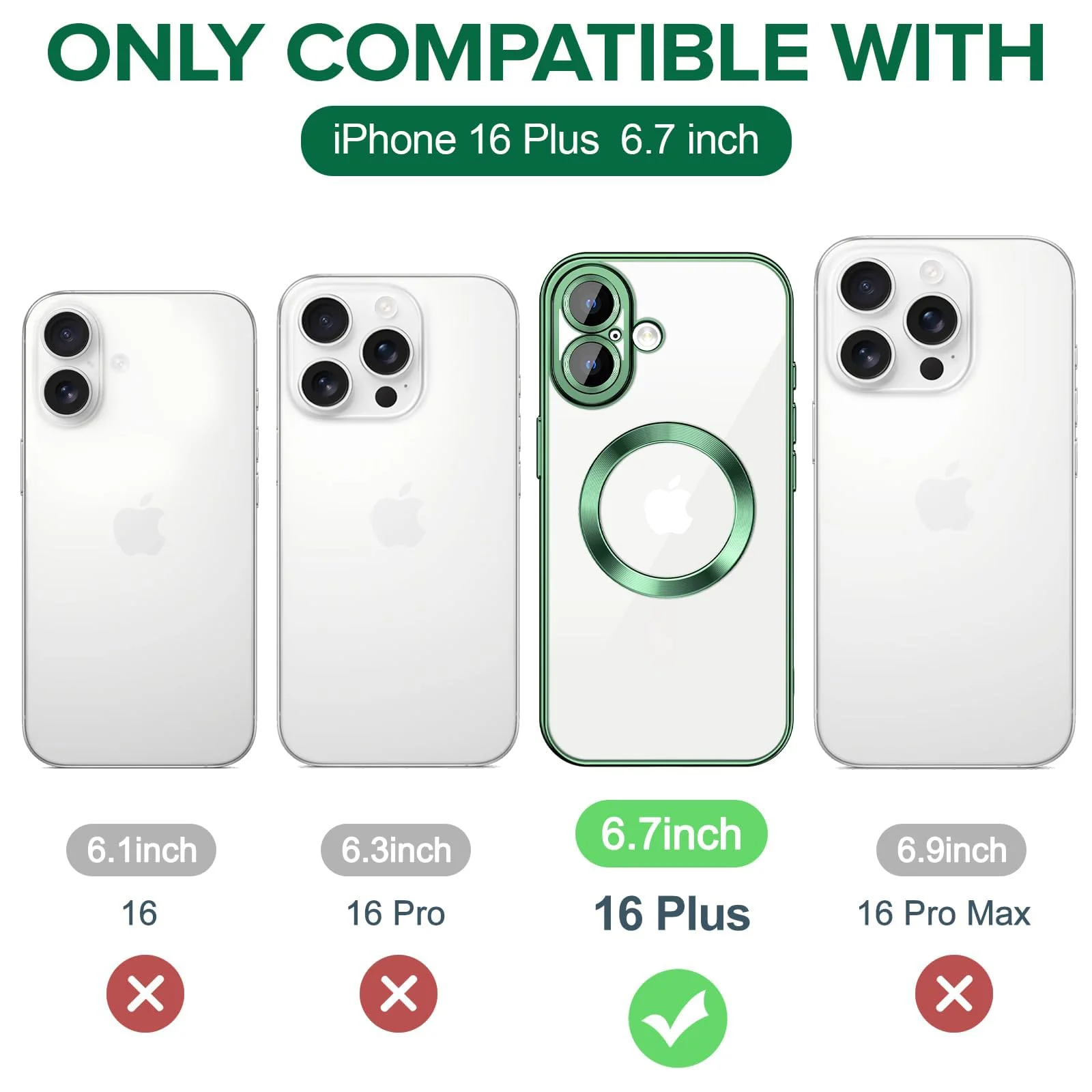 DL3 Mobilak Plated-Edge TPU Protective Case with Camera Protection for iPhone 16 Plus - Green