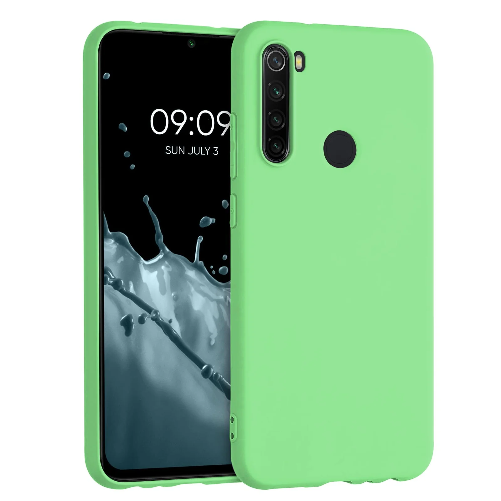 Dl3 Mobilak Xiaomi Redmi Note 8 Case,Soft Flexible Silicone Gel Rubber Bumper Cover,Slim Fit Full Body Shockproof Protective Phone Case (Light Orange)