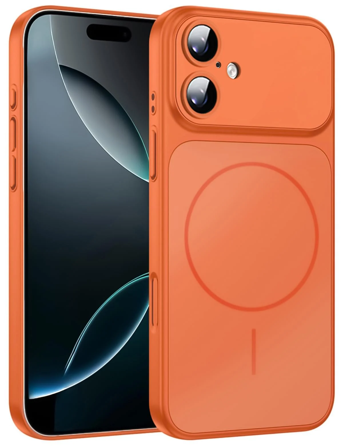 MOBIGON Liquid Silicone MagSafe-Compatible Phone Case for iPhone 17, Orange