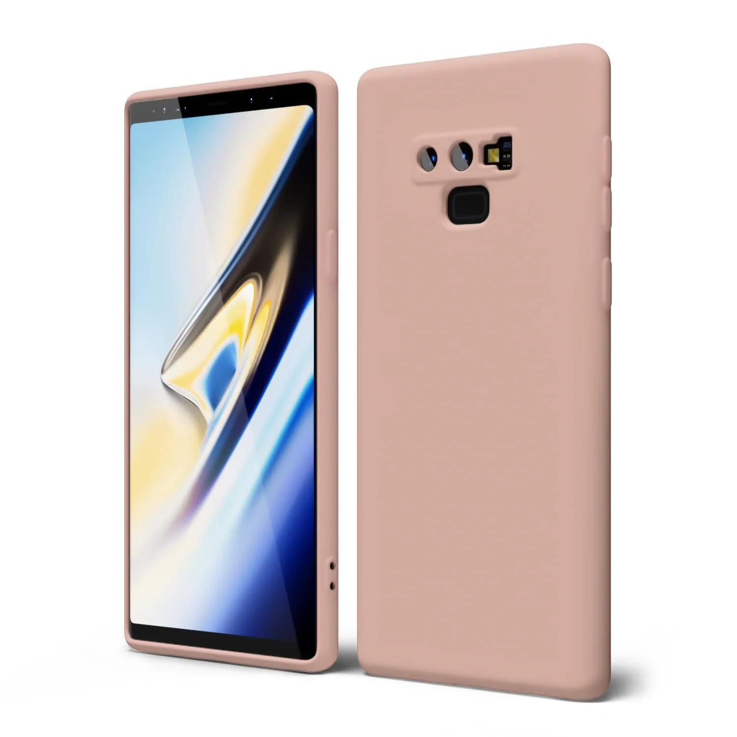 DL3 Mobilak Soft Silicone Protective Case for Samsung Galaxy Note 9 with Microfiber Lining and Shockproof Design - Light Orange