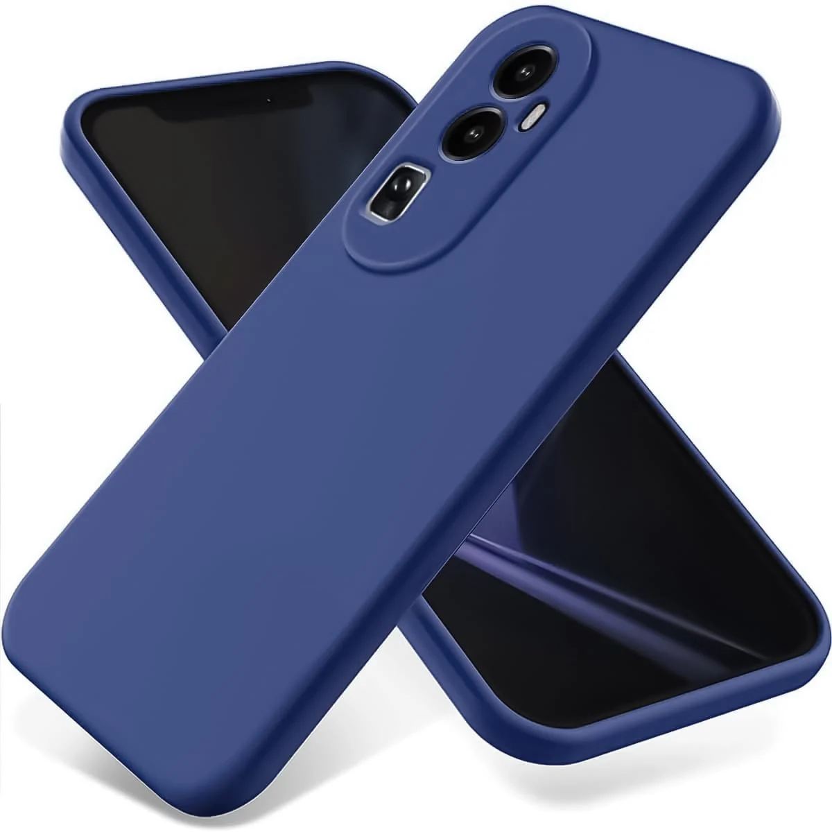 DL3 Mobilak Liquid Silicone Protective Case with Soft Microfiber Lining with Full Camera Protection for OPPO Reno 10 Pro+ Plus 5G - Blue 1