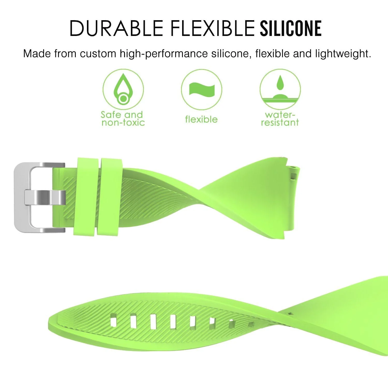 DL3 Mobilak Sport Silicone Band 20MM Strap For Samsung Gear Sport/Watch 6/5/4/5 Pro 45mm/S2 classic/active 2 40mm 44mm/Amazfit GTS/2/2e/GTS3/3 Pro/2 Mini/3 Mini/Bip 3/Bip 3 Pro - Green