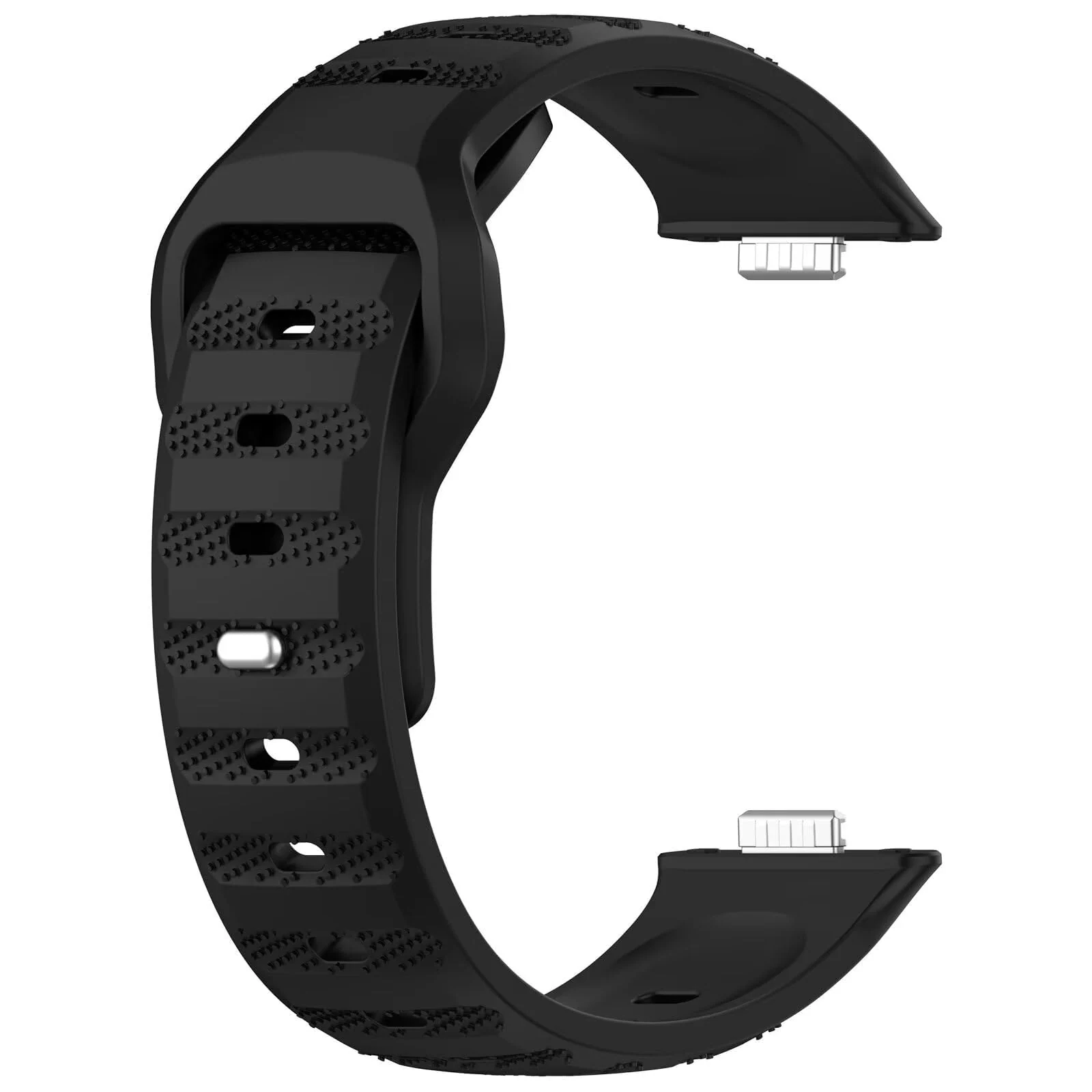 DL3 Mobilak Compatible with Huawei Watch Fit 3 / Fit 4 / Fit 4 Pro Breathable Silicone Sport Wristband, Soft Textured Design, Sweat-Resistant Quick Release Adjustable Watch Strap - Black