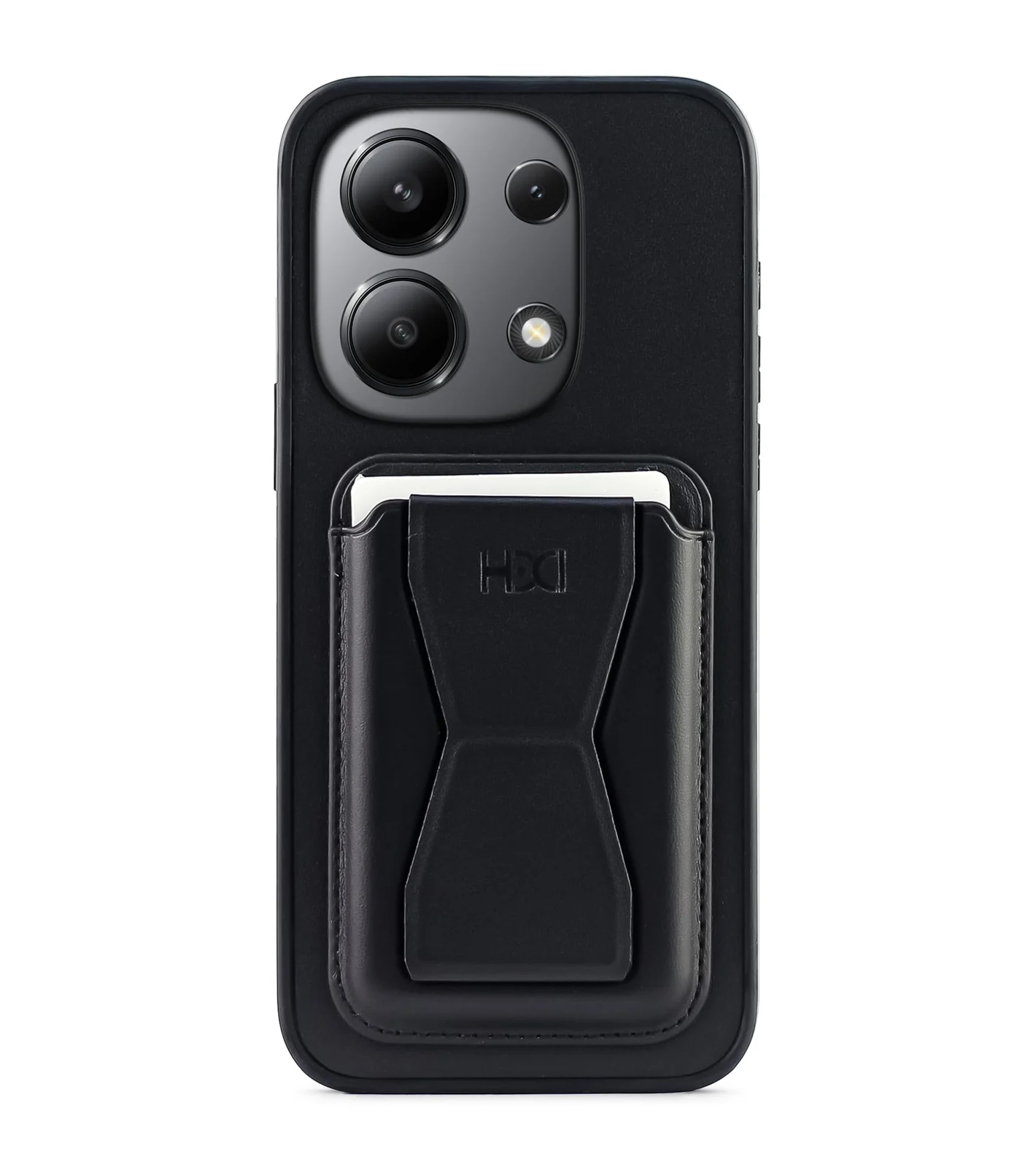 DL3 Mobilak Leather Wallet Case with Card Slot for Xiaomi Redmi Note 13 4G, Leather Back with Camera Protection and Shockproof Design - Black