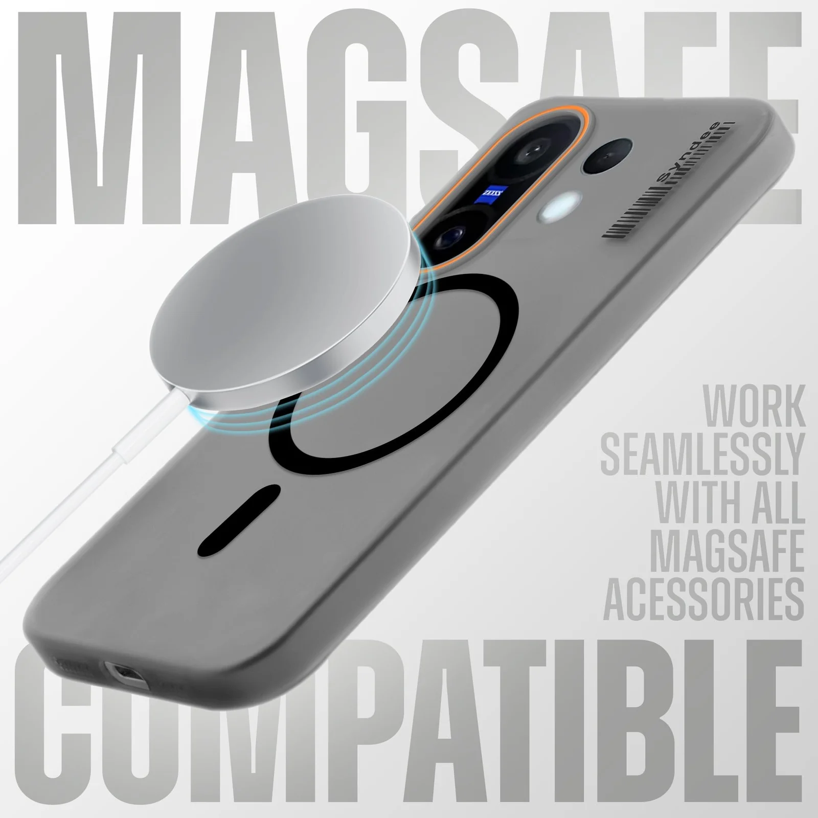 DL3 Mobilak Translucent Matte Case for Honor 200 Pro 5G, Compatible with MagSafe accessories, Shock-absorbing protection, Integrated ring holder - Black