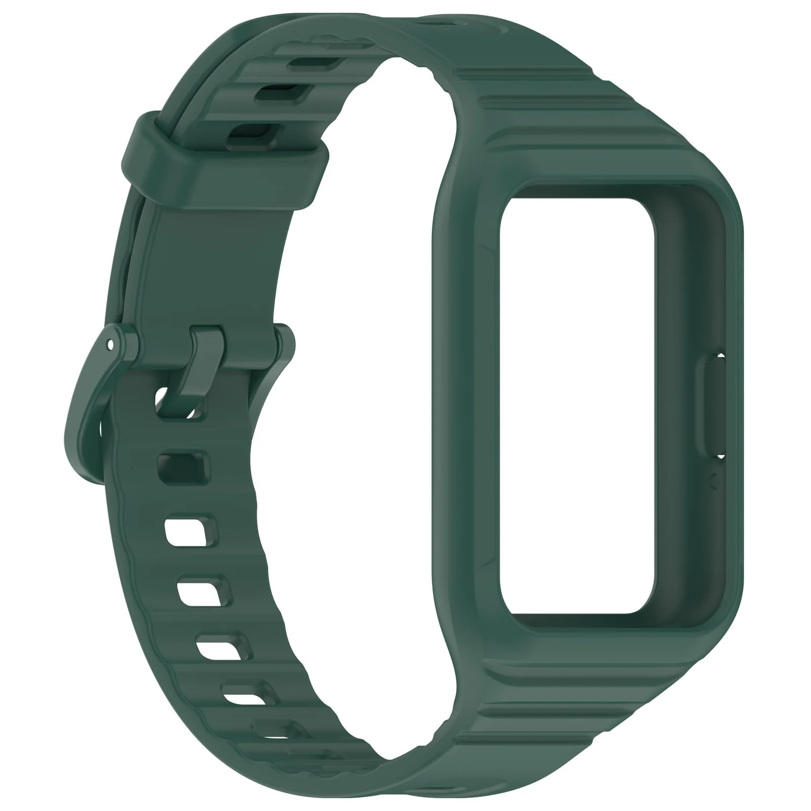 DL3 Mobilak Strap Compatible with Samsung Galaxy Fit 3 SM-R390, Silicone Sport Band Replacement Watchband with Bumper Case for Samsung Galaxy Fit 3, Adjustable Wristband - Dark Green