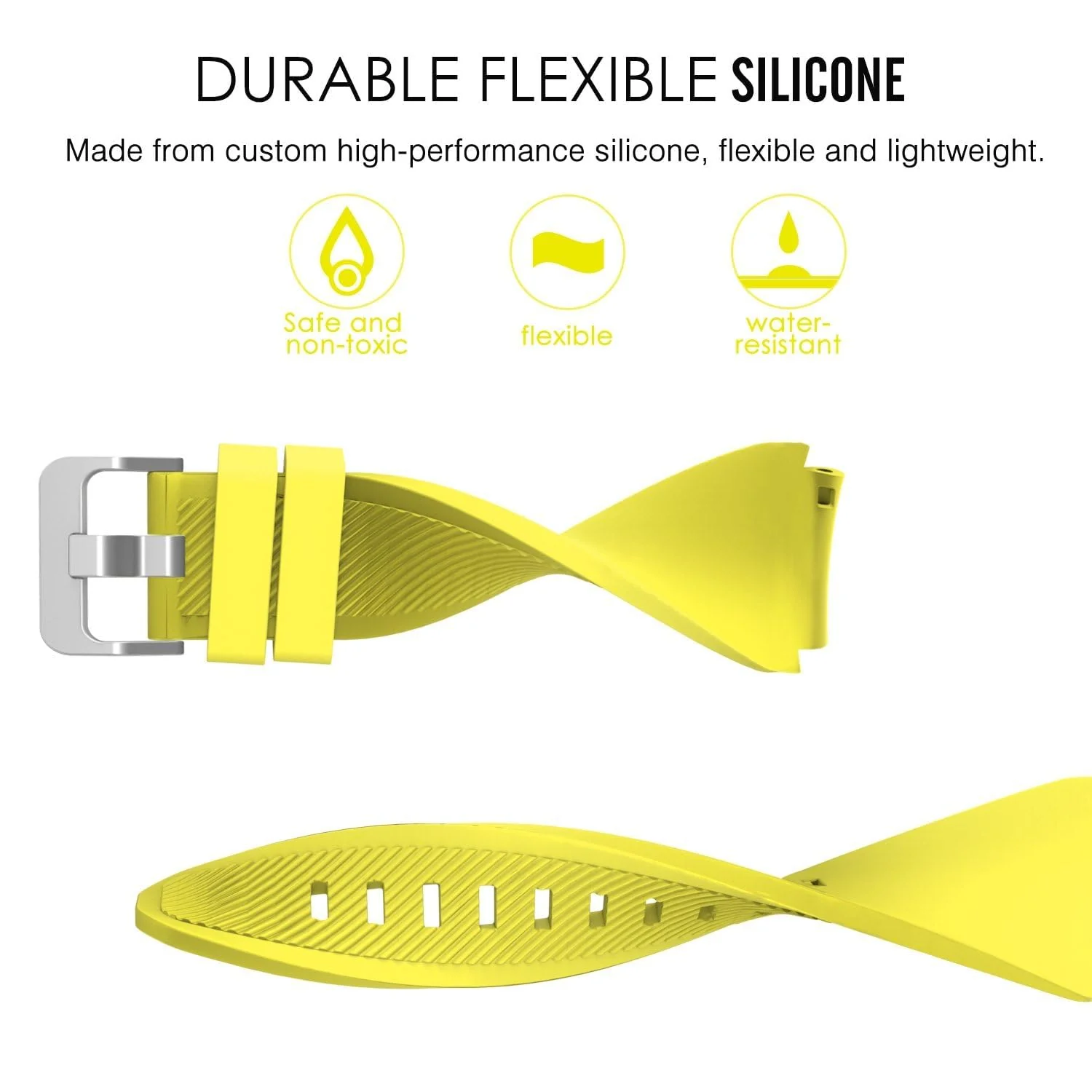 DL3 Mobilak Sport Silicone Band 20MM Strap For Samsung Gear Sport/Watch 6/5/4/5 Pro 45mm/S2 classic/active 2 40mm 44mm/Amazfit GTS/2/2e/GTS3/3 Pro/2 Mini/3 Mini/Bip 3/Bip 3 Pro - Yellow
