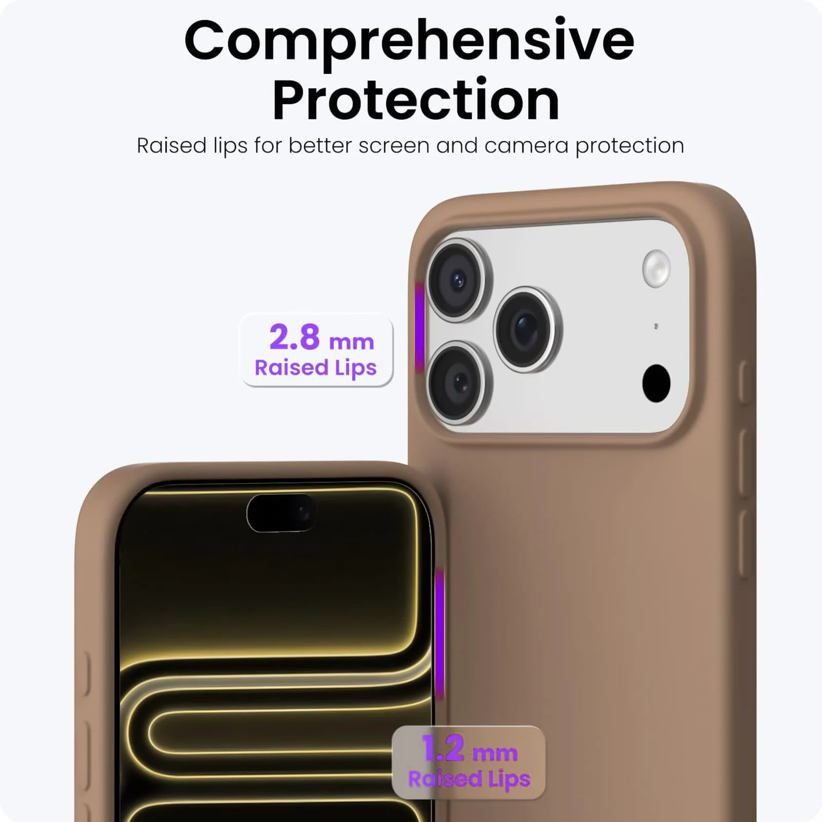 DL3 Mobilak Compatible with iPhone 17 Pro Max 6.9-Inch Case, Premium Liquid Silicone Case, Full Body Protective Cover, Shockproof, Slim Phone Case, Anti-Scratch Soft Microfiber Lining - Desert