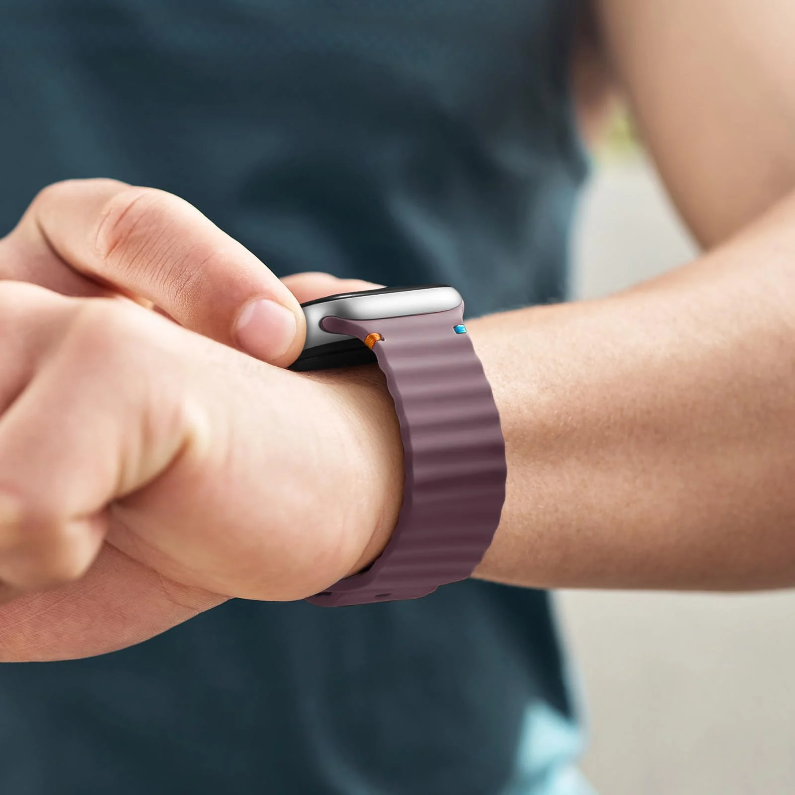 DL3 Mobilak Sport Strap for Apple Watch 49mm (Ultra 3/2/1) 46mm 45mm 44mm 42mm for Women Men, Soft Silicone Replacement Strap for iWatch Series 11/10/9/8/7/6/5/4/3/2/1/SE 3 2 1 - Smoke Violet