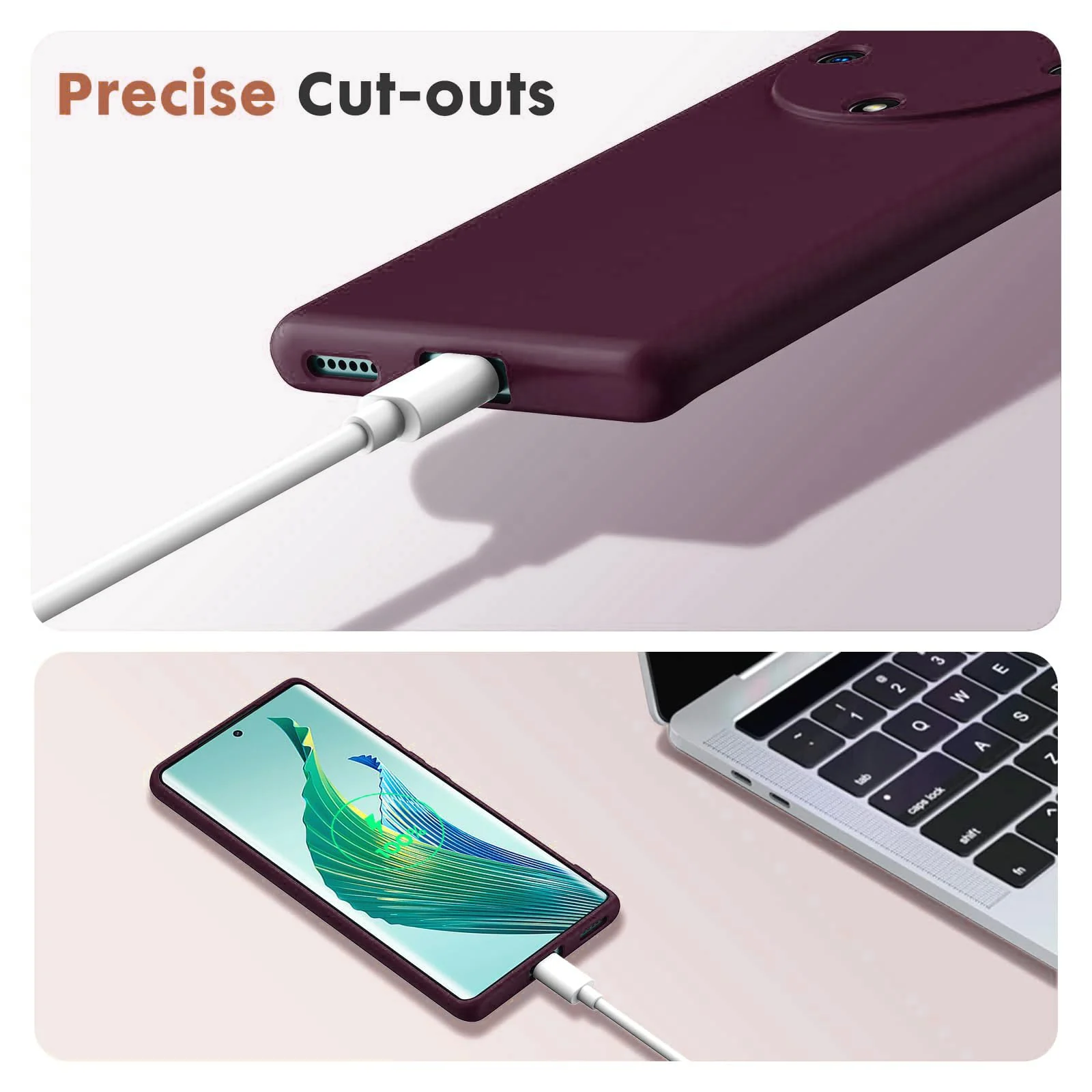 DL3 Mobilak Silicone Protective Case for Honor X9a, Shock-absorbing protection, Scratch-resistant surface, Soft microfiber lining - Wine Red