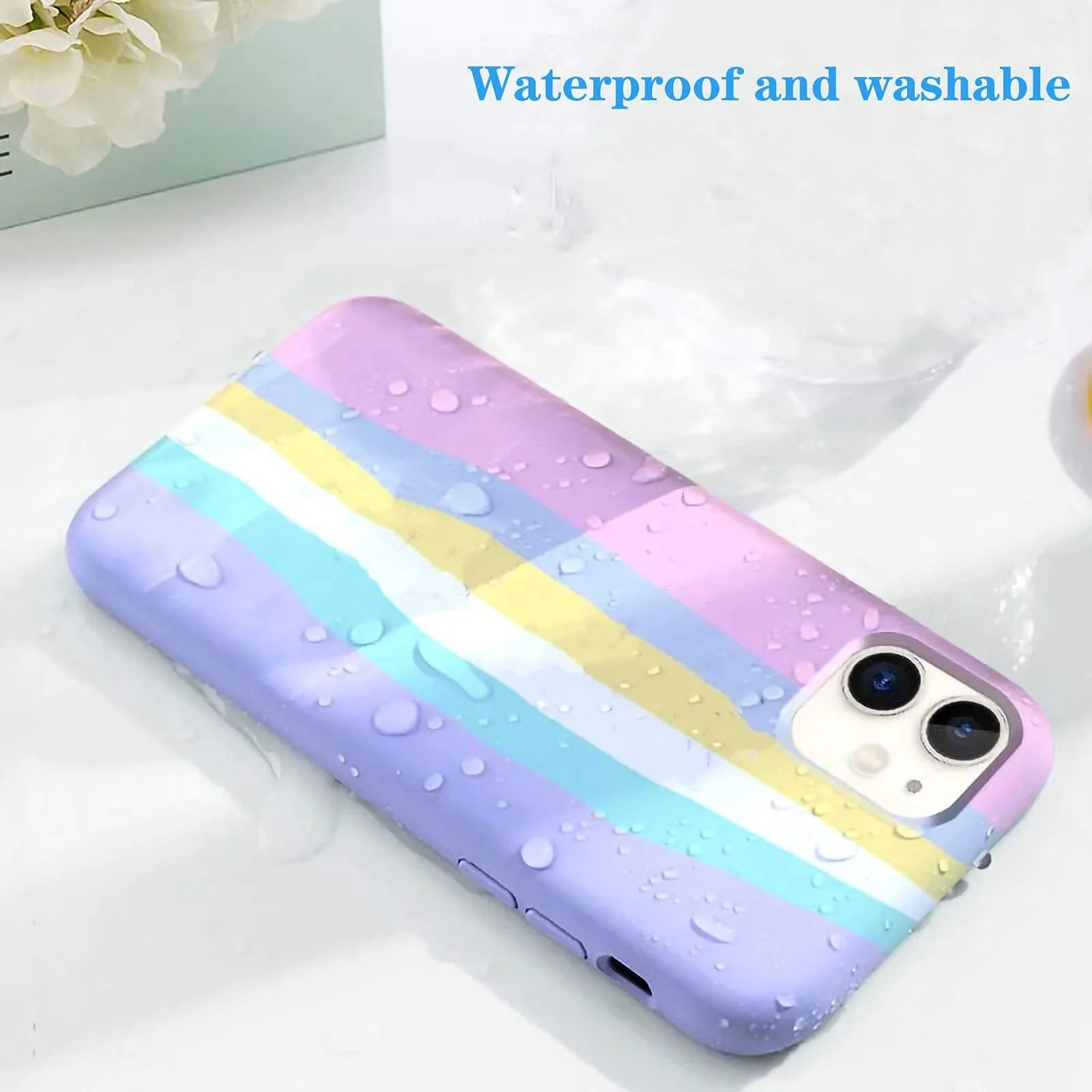 DL3 Mobilak Liquid Silicone Protective Case for iPhone 14 Pro Max (6.7 Inch) with Camera Protection and Microfiber Lining - Multicolor 3