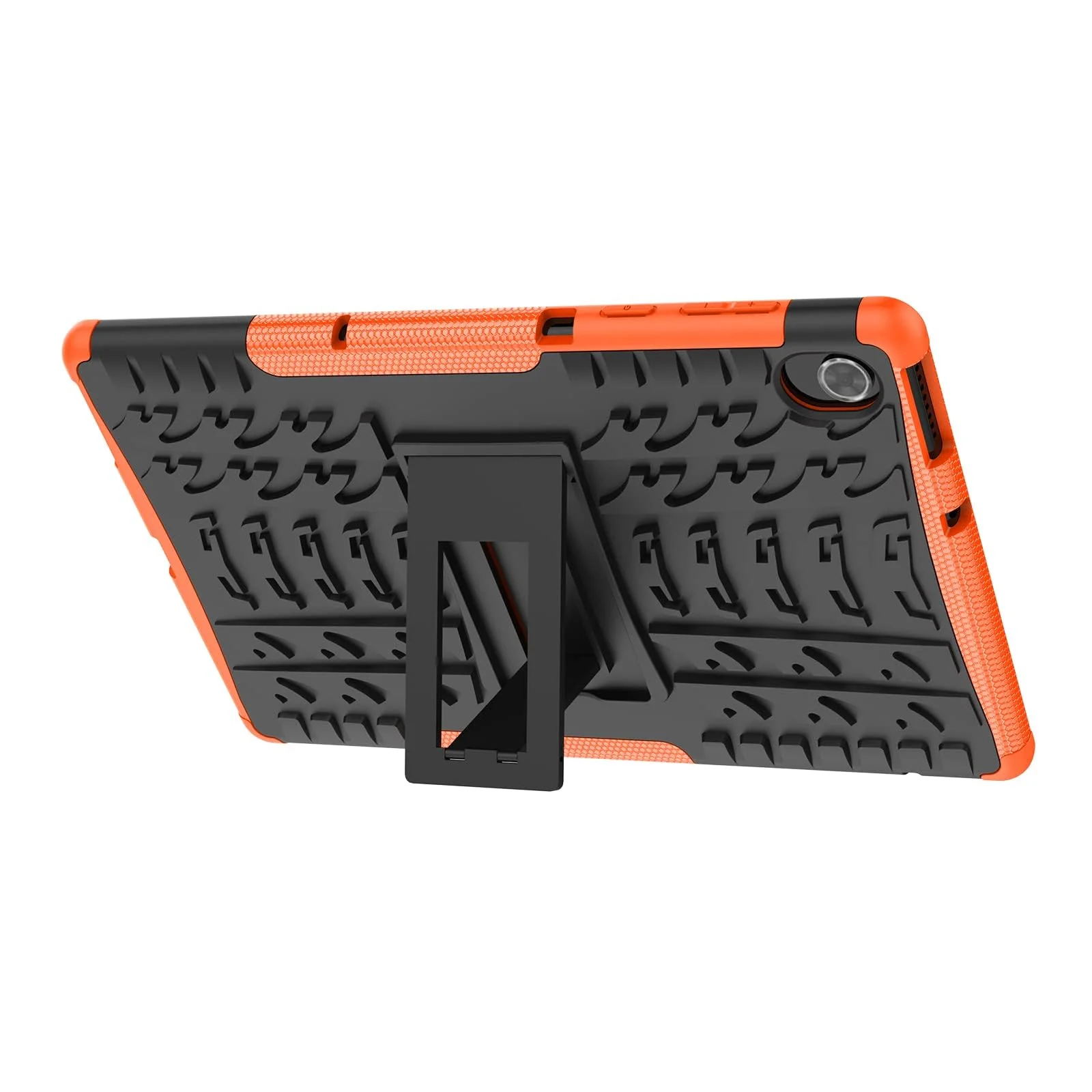 "DL3 Mobilak Case For Lenovo Tab M10 FHD Plus 10.3"" [2nd Gen] 2020 (TB-X606F/X) / K10 2021 (TB-X6C6F), Hybrid Rugged Armor Heavy Duty 2 in 1 TPU + PC Dual Layer Shockproof Case with Kickstand - Orange"