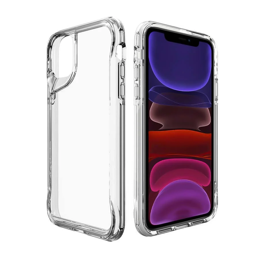 DL3 Mobilak Clear PC and TPU Protective Case for iPhone 11 with Camera Protection and Military-Grade Protection - Transparent