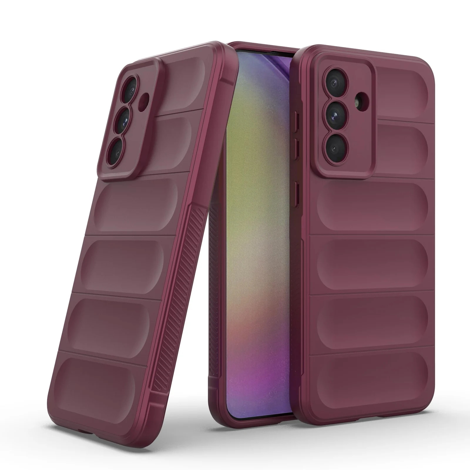 DL3 Mobilak Flexible Silicone and TPU Protective Case with Camera Protection for Samsung Galaxy A36 | Samsung Galaxy A56 - Wine Red