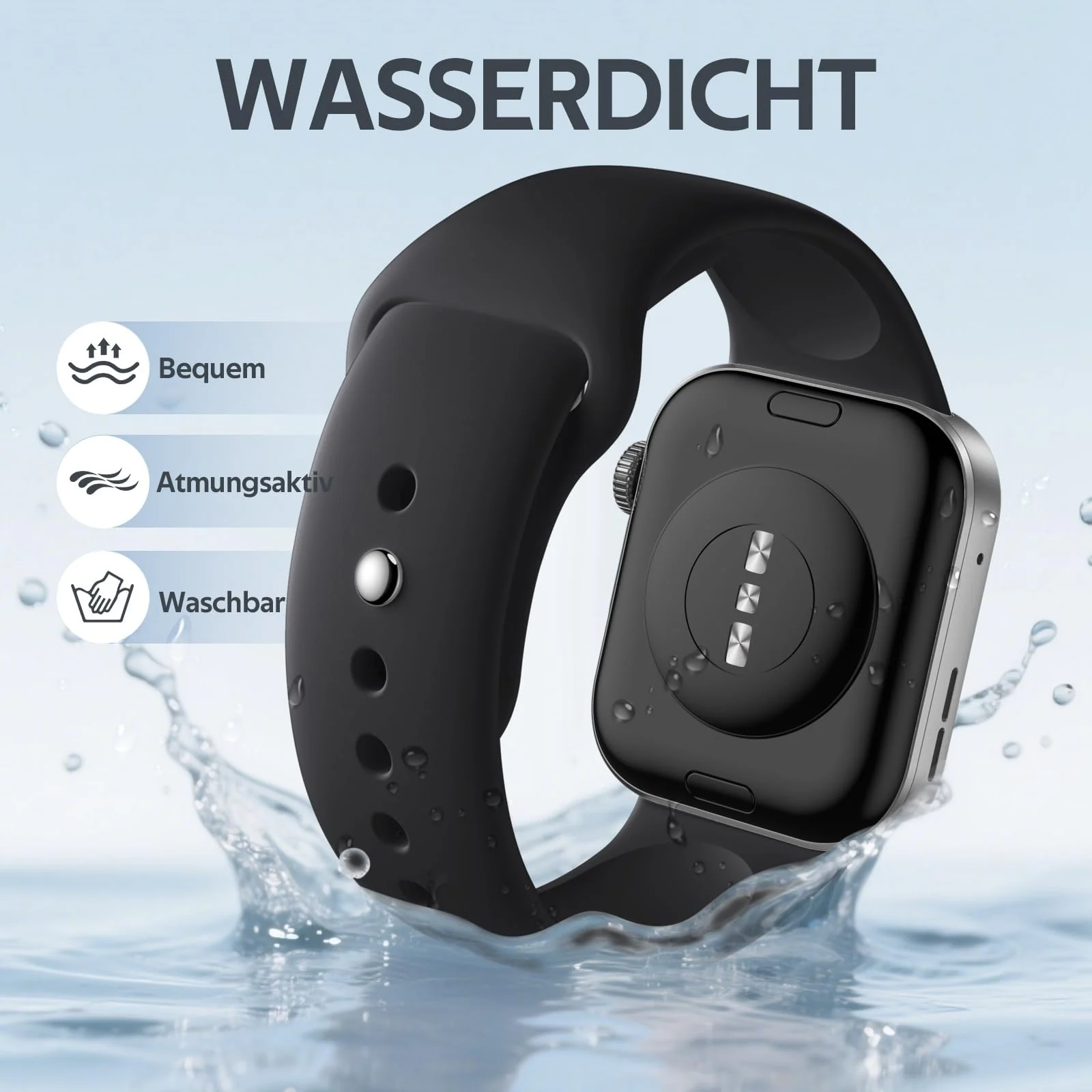 DL3 Mobilak Silicone Strap Compatible with Huawei Watch Fit 3 Strap for Men Women Breathable Soft Replacement Strap Adjustable Waterproof Sports Straps - Black