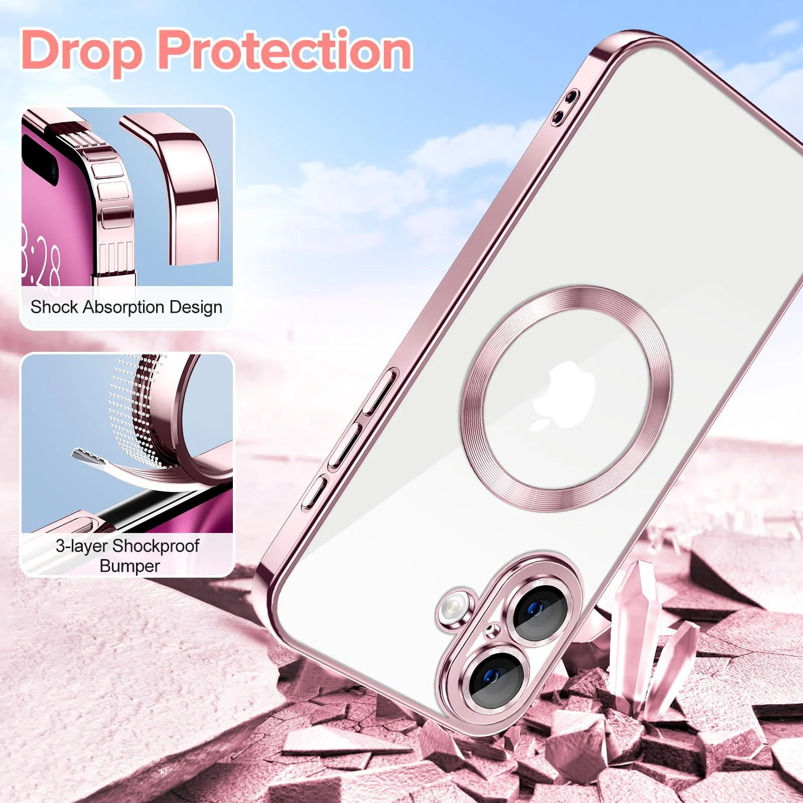 DL3 Mobilak Plated-Edge TPU Protective Case with Camera Protection for iPhone XS Max - Pink