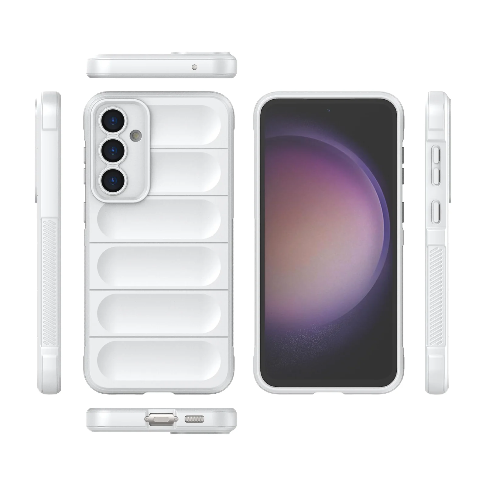 DL3 Mobilak Soft Silicone Protective Case for Samsung Galaxy S23 FE 5G with Camera Protection and Shockproof Design - White