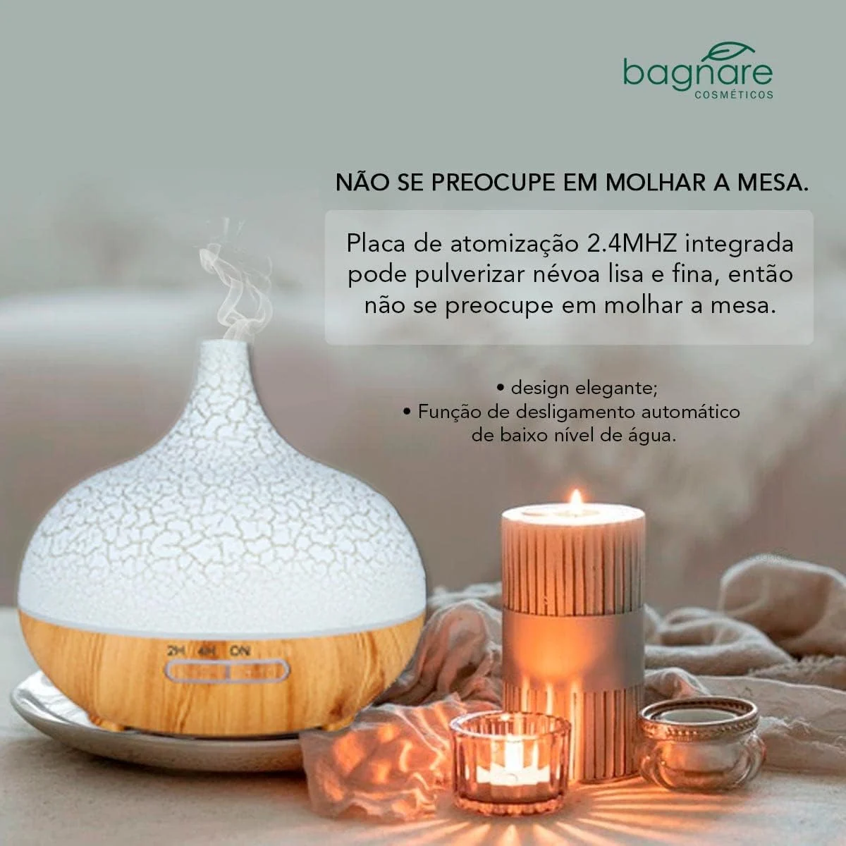 Mobigon Essential Oil Diffuser, Aromatherapy Diffuser 500ml with Remote Control, 4 Timer & Auto-Off Safety Switch, 7 Color LED Lights Mode, 10 Hours Quiet Humidifier for Bedroom - F.Light woody