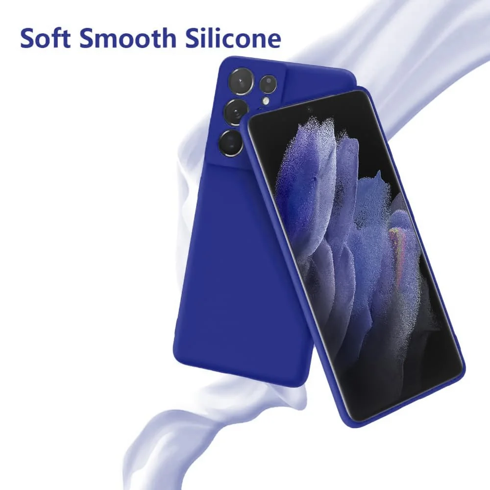 DL3 Mobilak Samsung Galaxy S21 Ultra 5G Case, Soft Flexible Silicone Gel Rubber Bumper Cover, Slim Fit Full Body Shockproof Protective Phone Case - Pepsi
