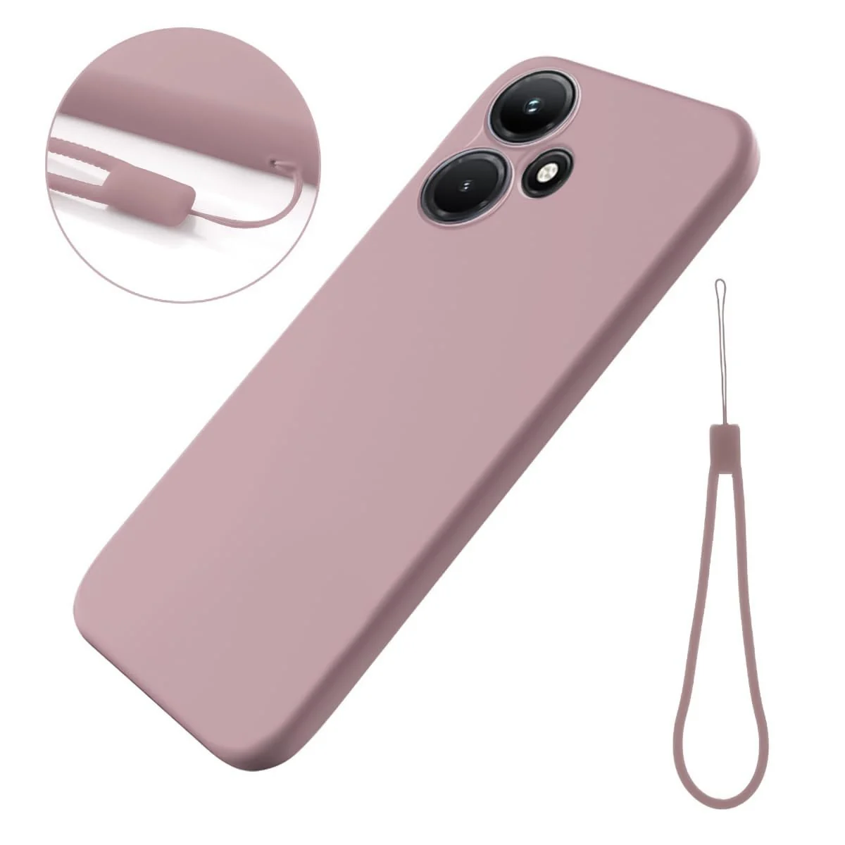 DL3 Mobilak Liquid Silicone Protective Case with Soft Microfiber Lining with Full Camera Protection for Infinix Hot 30i - Cashmere
