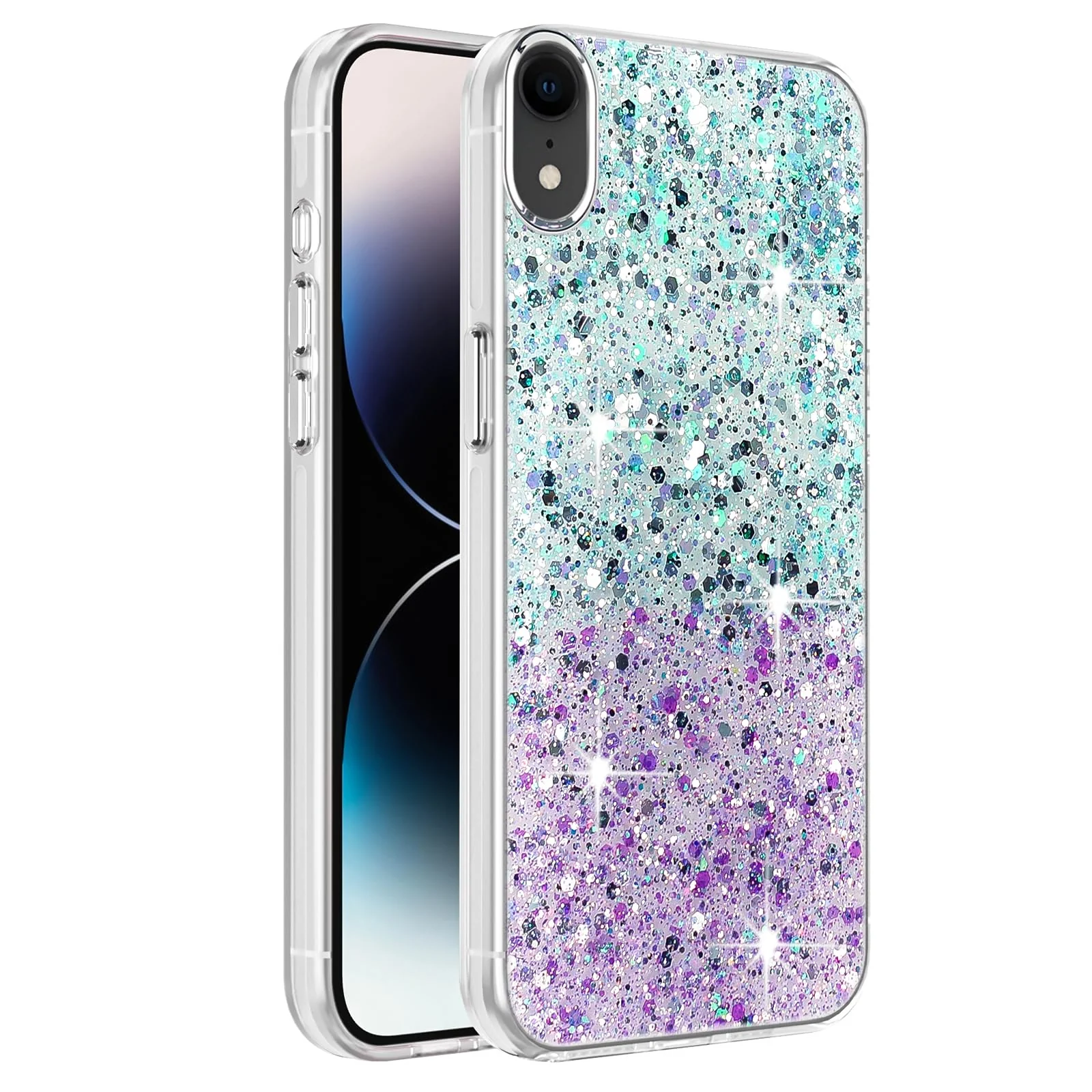 iPhone XR — DL3 Mobilak Glitter Protective Case for iPhone XR, Supports wireless charging, Camera protection, Shock-absorbing protection