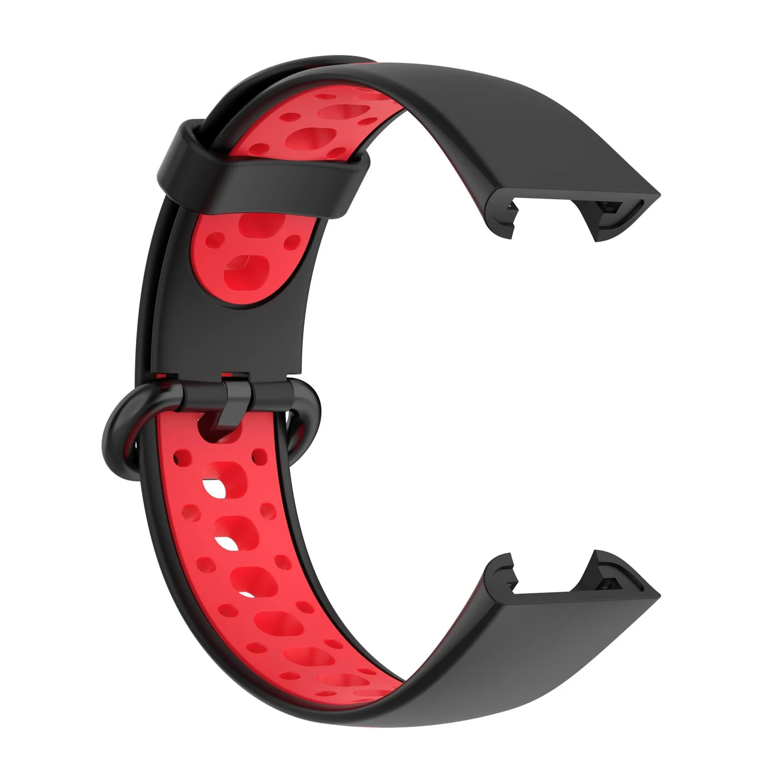 DL3 Mobilak Strap Compatible with Xiaomi Redmi Watch 2 Lite/Poco Watch/Redmi Watch 2 / Horloge 2 Soft Replacement Sport Silicone Strap - Black Red