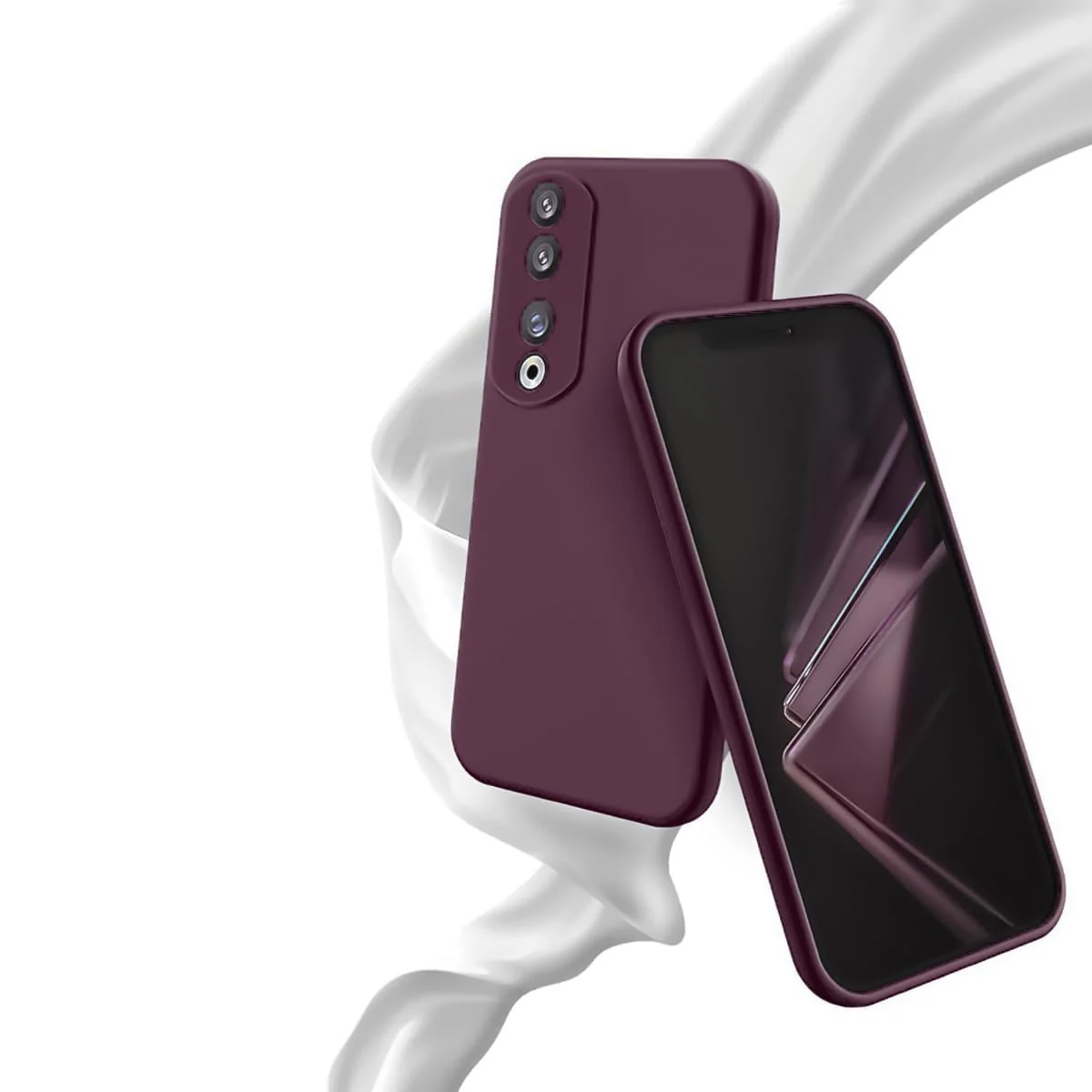 DL3 Mobilak Silicone Protective Case for Honor 90, Shock-absorbing protection, Scratch-resistant surface, Soft microfiber lining - Wine Red