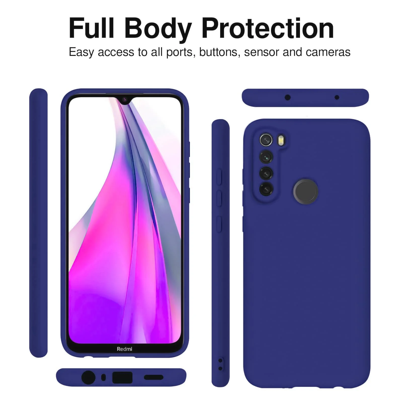 DL3 Mobilak Xiaomi Redmi Note 8 Case, Soft Flexible Silicone Gel Rubber Bumper Cover, Slim Fit Full Body Shockproof Protective Phone Case - Pepsi