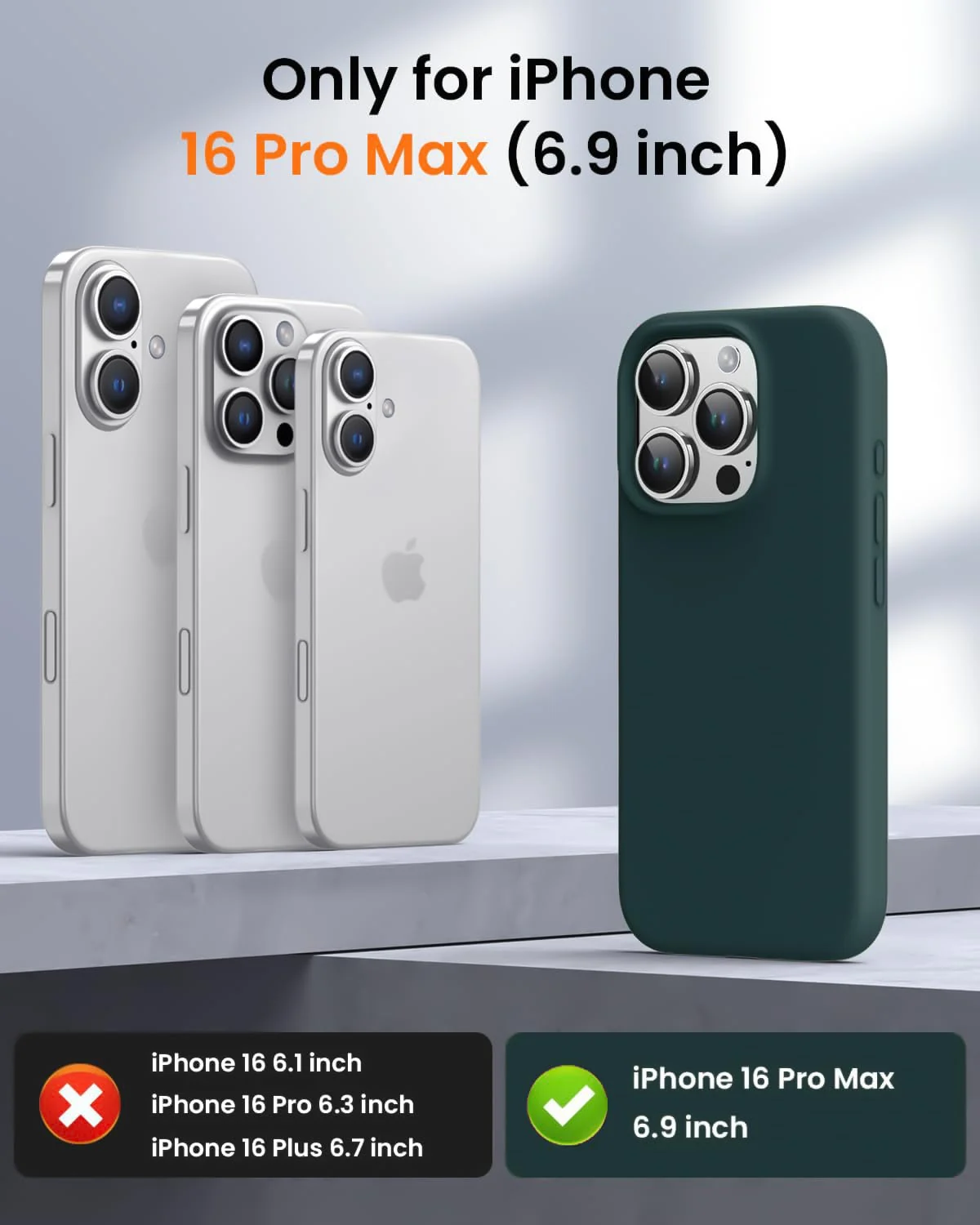 DL3 Mobilak Liquid Silicone Protective Case with Soft Microfiber Lining for iPhone 16 Pro Max - Olive Green