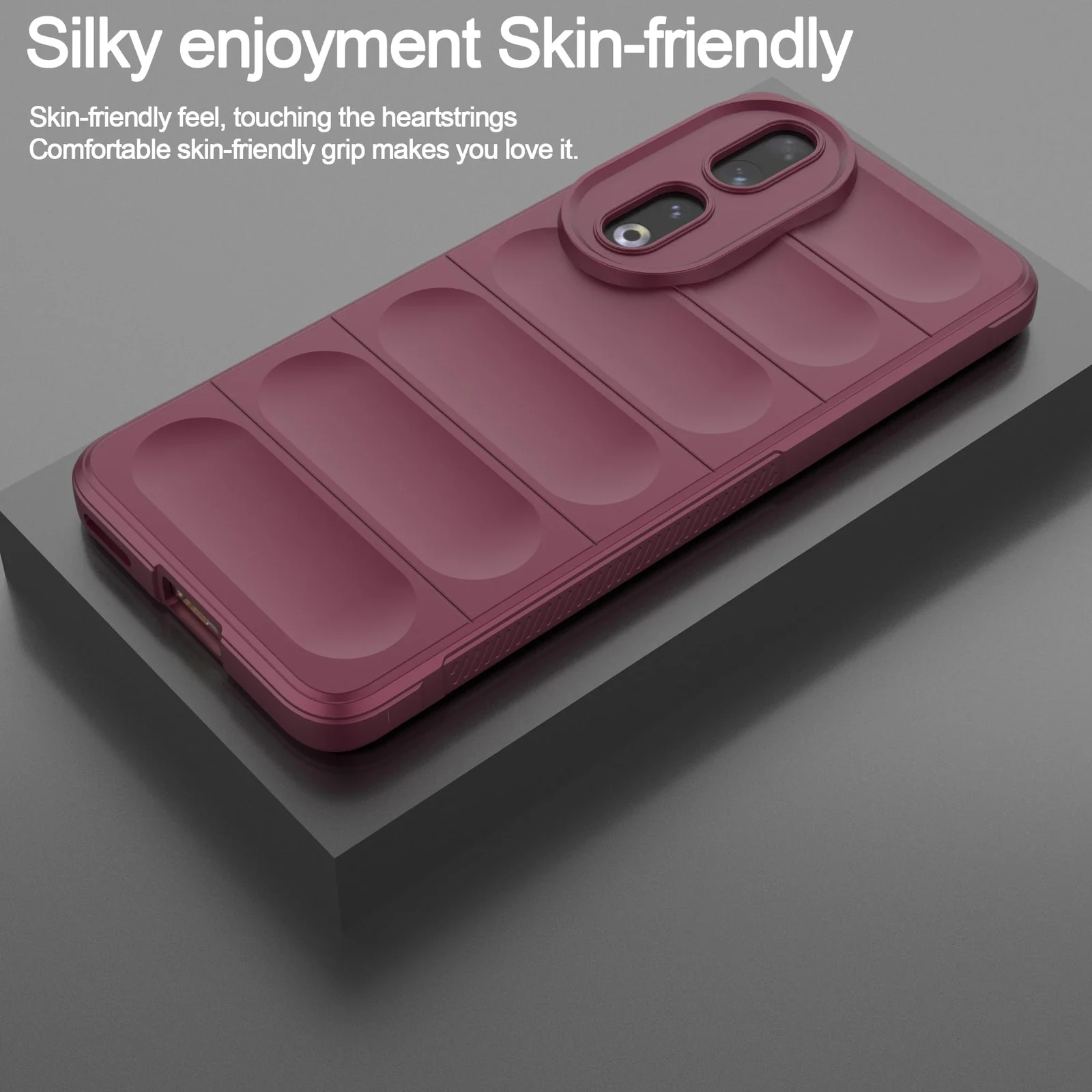 DL3 Mobilak Soft Silicone Protective Case for Honor 90 with Camera Protection and Shockproof Design - Wine Red