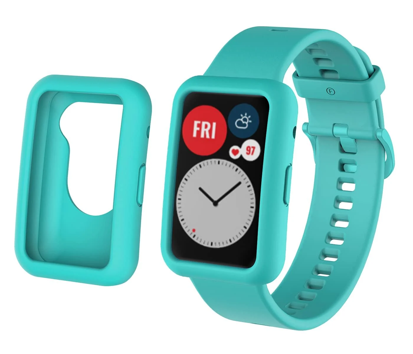 Huawei Watch Fit / for — DL3 Mobilak سوار ساعة ذكية، متوافق مع Huawei Watch Fit, Band for Women Men، من سيليكون - أسود
