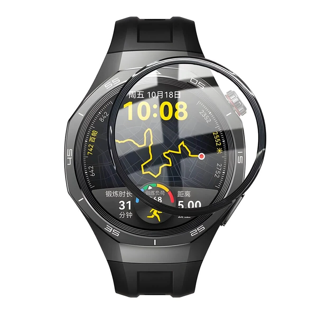 DL3 Mobilak Screen Protector For Huawei Watch GT 5 Pro 46mm, 3D Curved Soft Edge Protective Film [Anti-Scratch] [Bubble Free] [Ultra Shatterproof] [High Sensitive] (Not Glass) For Huawei Watch GT5 Pro - Black