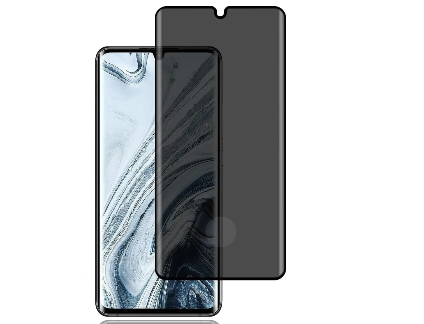 DL3 Mobilak Xiaomi Mi Note 10 Lite Privacy Screen Protector, Anti-Spy 9H Hardness Tempered Glass Film [Case Friendly] [Bubble Free] - Black