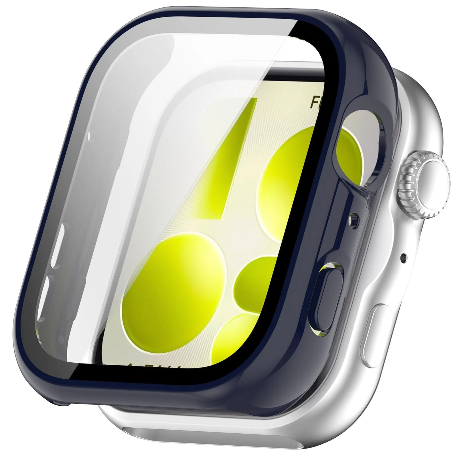 DL3 MOBILAK Full-Coverage Watch Case with Tempered Glass for Huawei Watch Fit 5, Blue