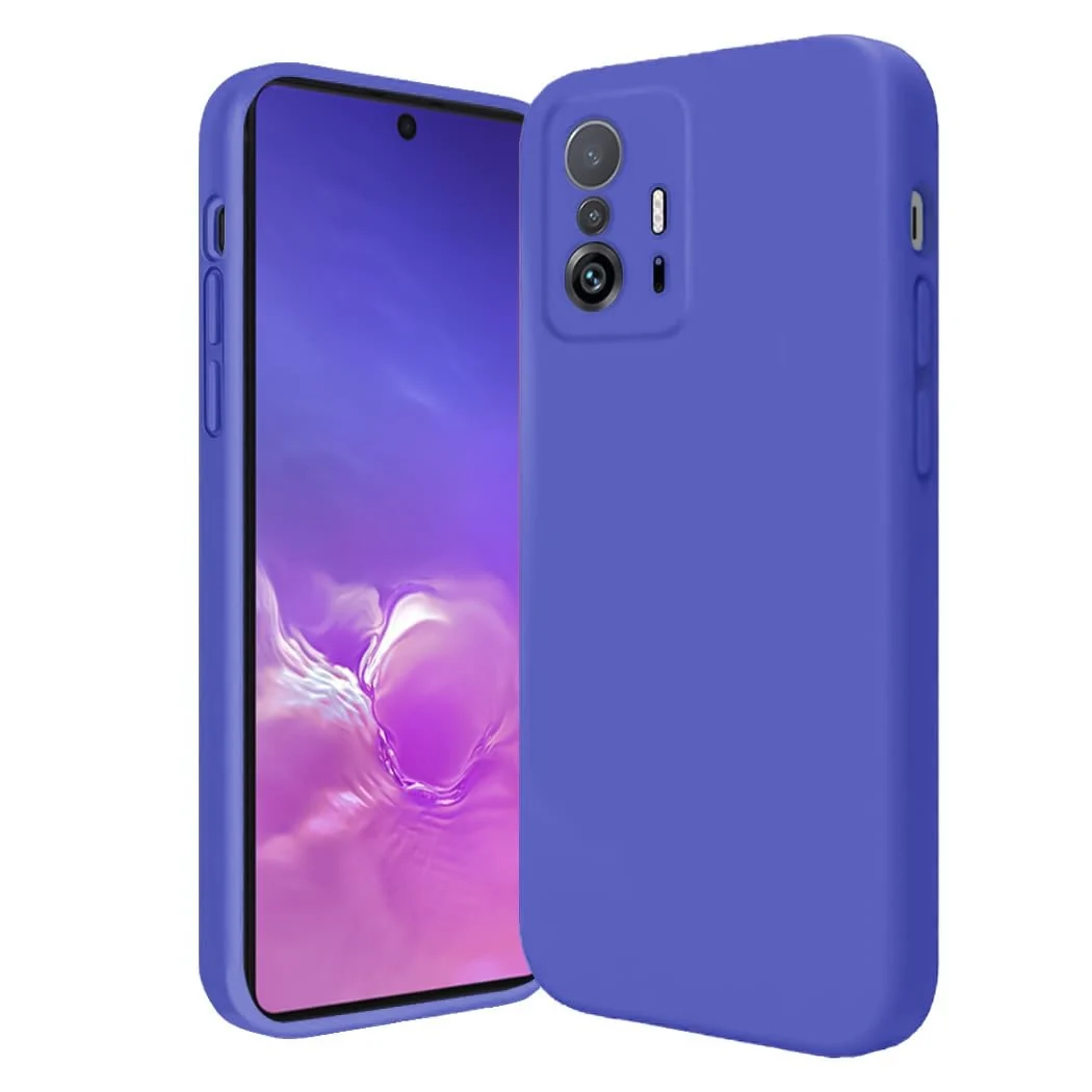 DL3 Mobilak Soft Silicone Protective Case for Xiaomi 11T / Xiaomi 11 T Pro with Microfiber Lining and Shockproof Design - Light Blue