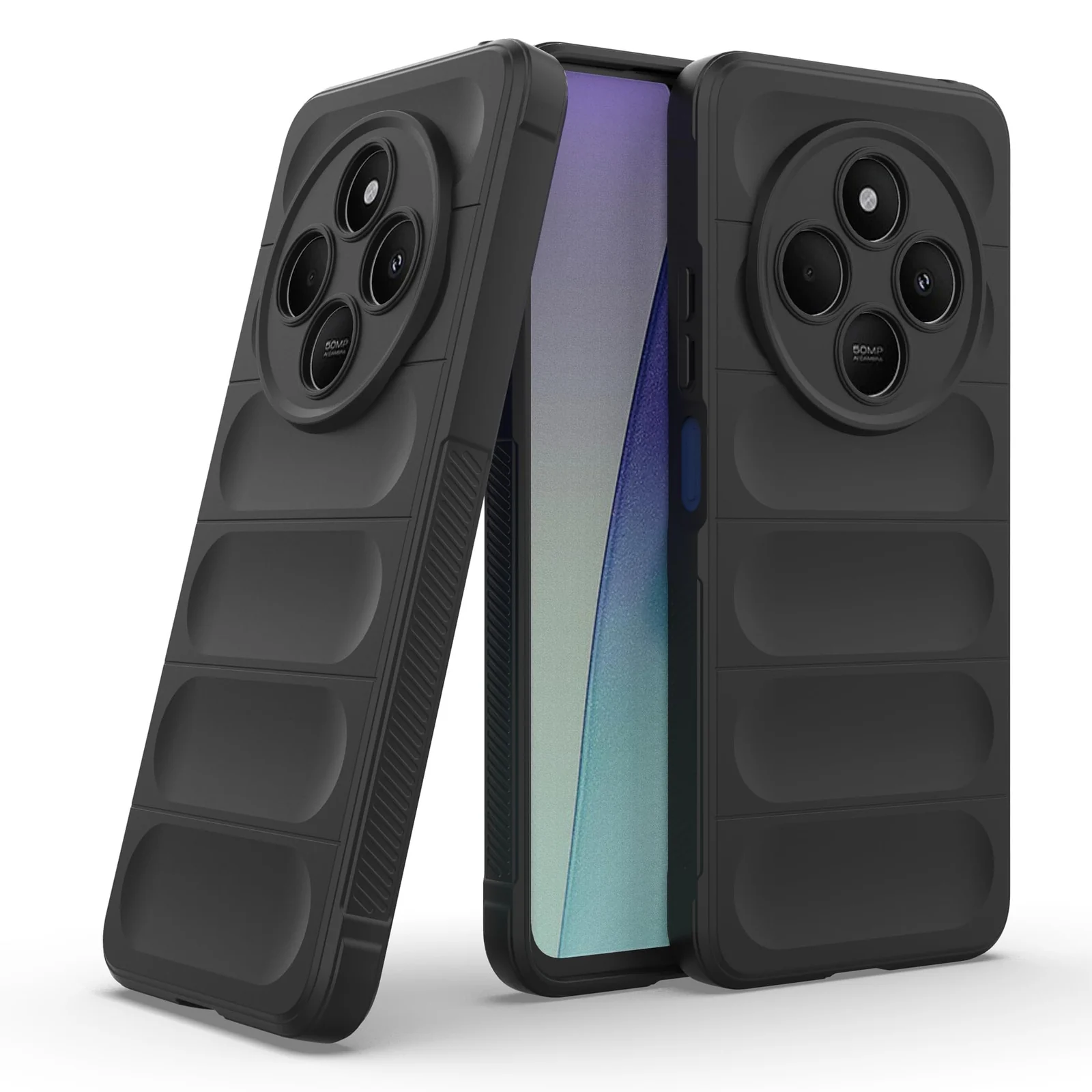 DL3 Mobilak Silicone Case for Xiaomi Redmi 14C 4G/Poco C75 Heavy Duty Protective [Slim Fit] Shockproof Soft Flexible Protective Design Shock-Absorption TPU Cover With Camera Protection - Black
