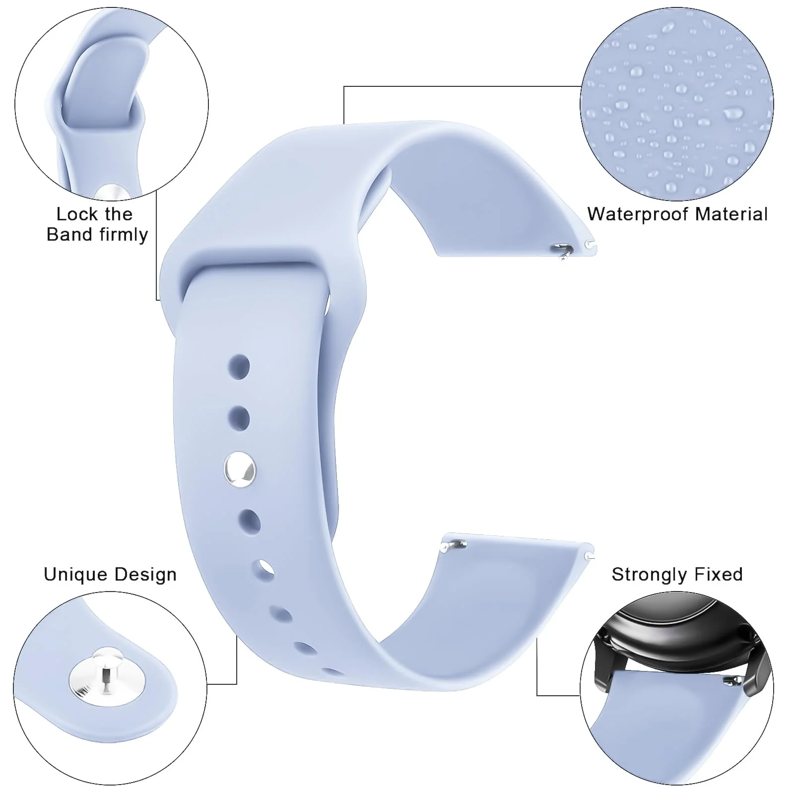 DL3 Mobilak Straps Compatible with Xiaomi Redmi Watch 5 Active/Redmi Watch 5 Lite Bracelets for Men Women, 22mm Soft Silicone Strap, Waterproof Adjustable Band Sports Replacement - Baby Blue