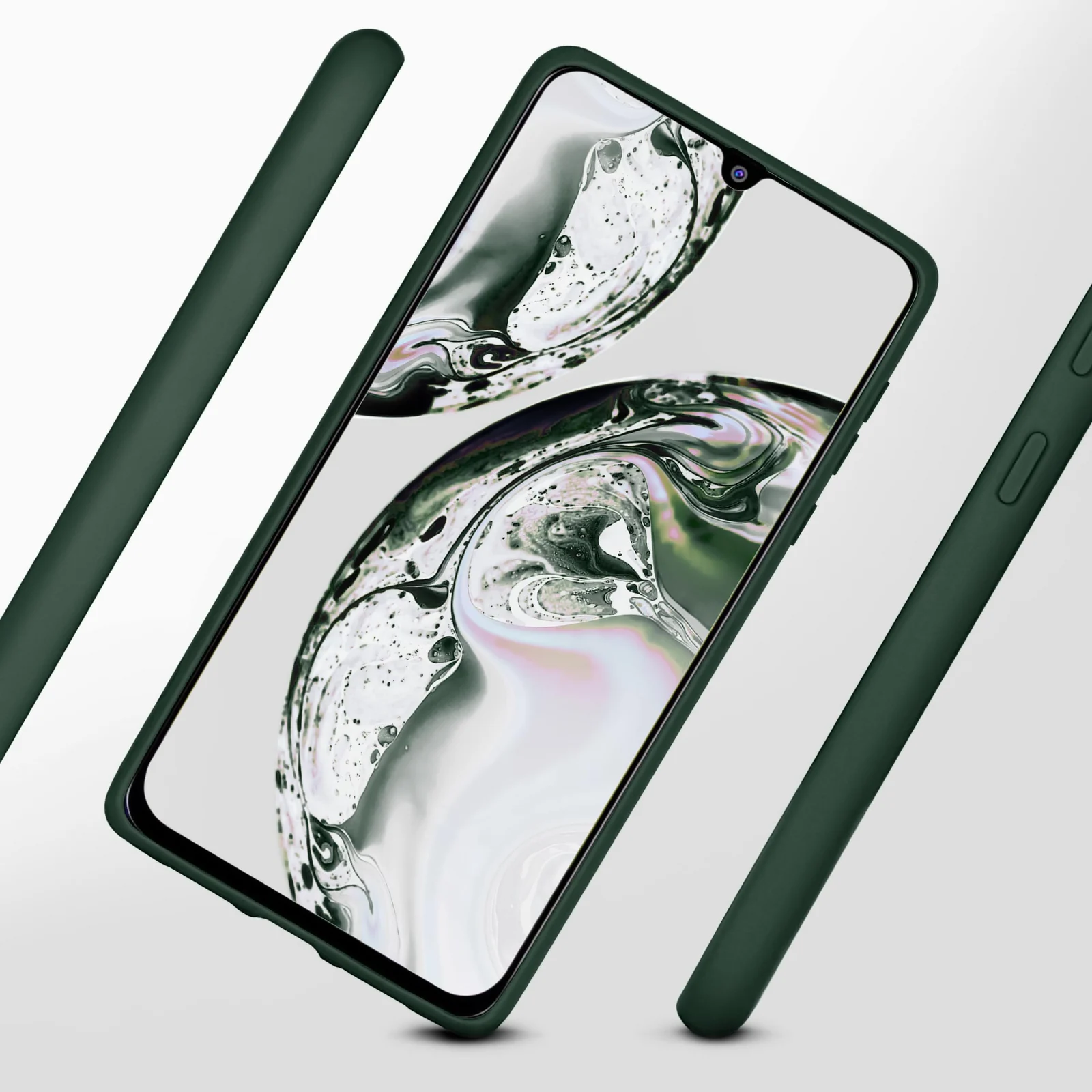 DL3 Mobilak Soft Silicone Protective Case for Samsung Galaxy M31 with Microfiber Lining and Shockproof Design - Green